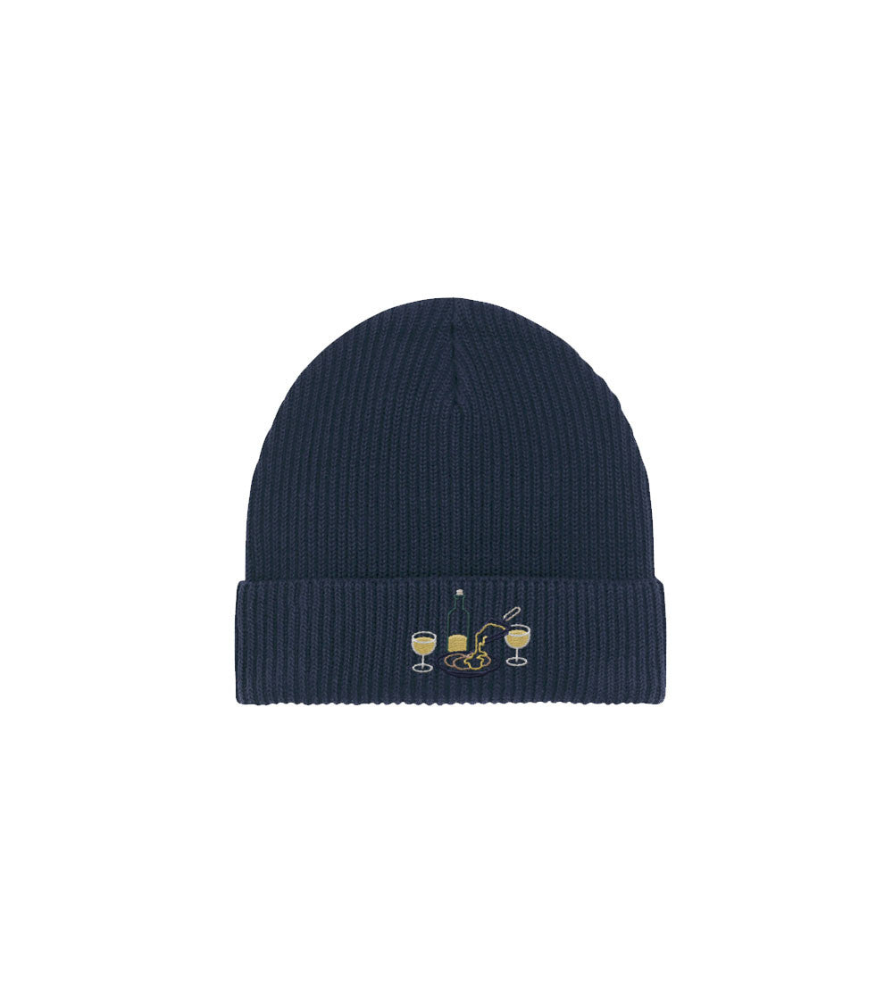 Juste Un T-shirt Bonnets Raclette bonnet brodé bleu marine