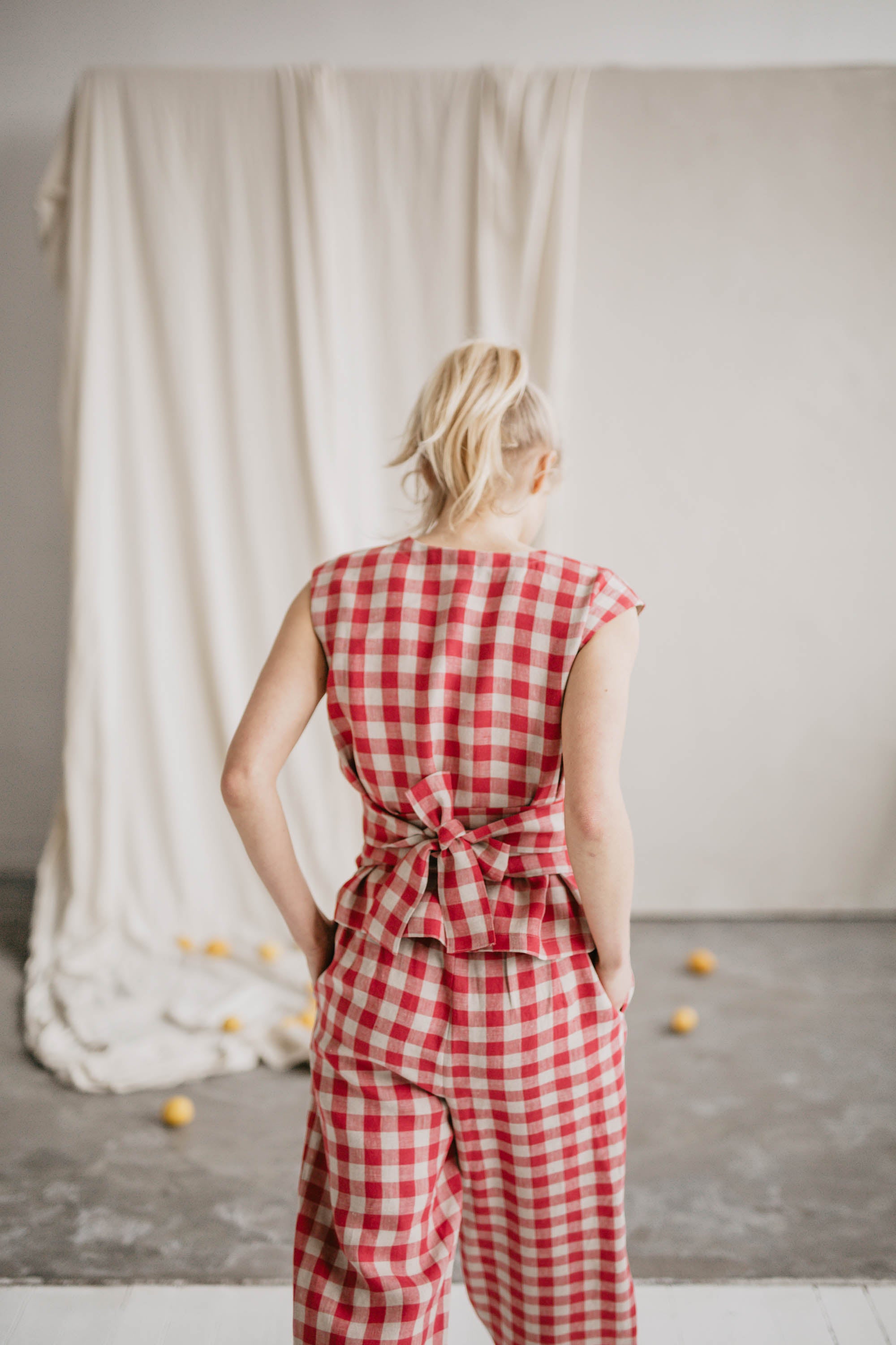 Laumė linen Linen Tops Smiltė top jaune soleil en lin