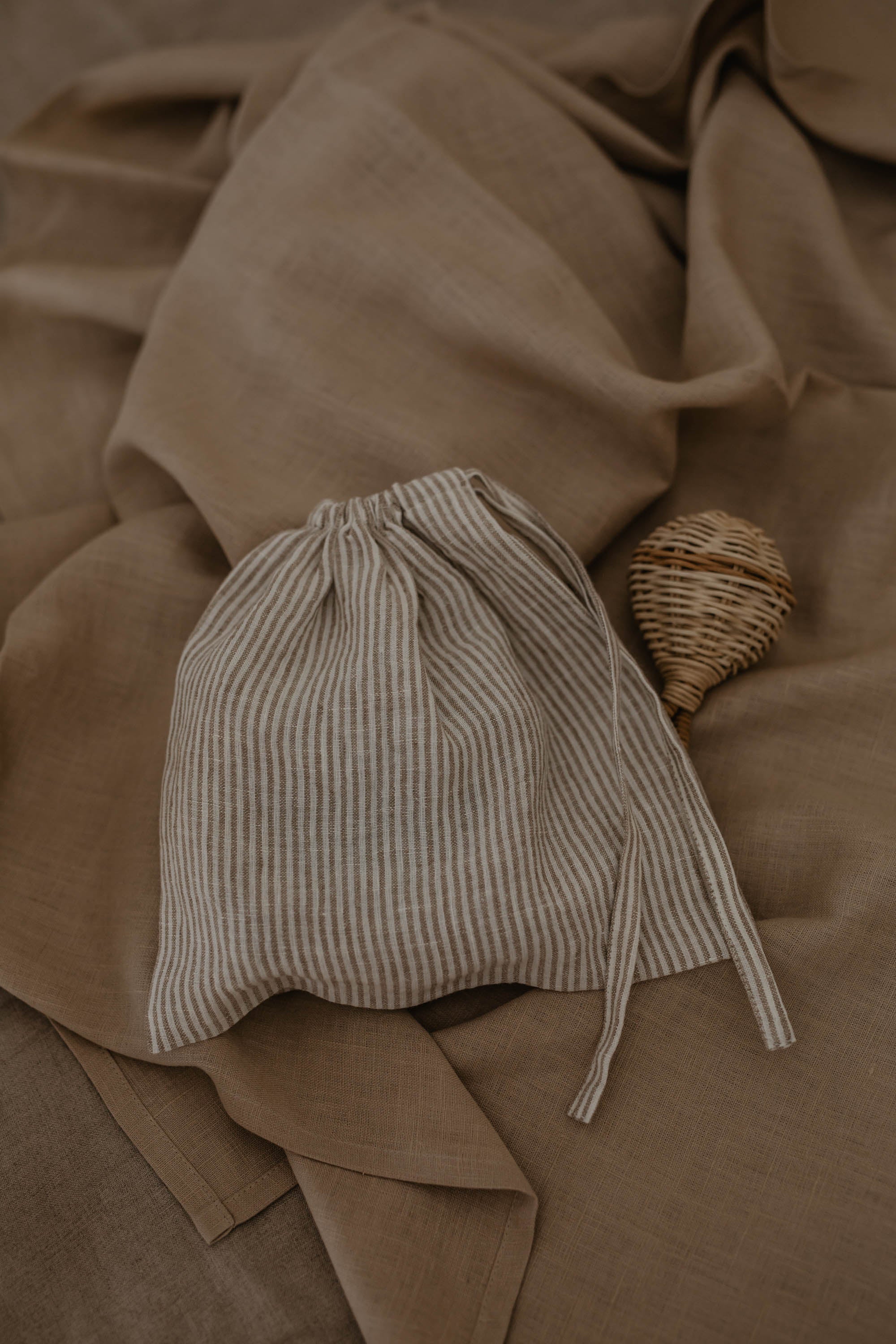 Laumė linen Home Edit Sac de rangement 25x25 cm en lin naturel