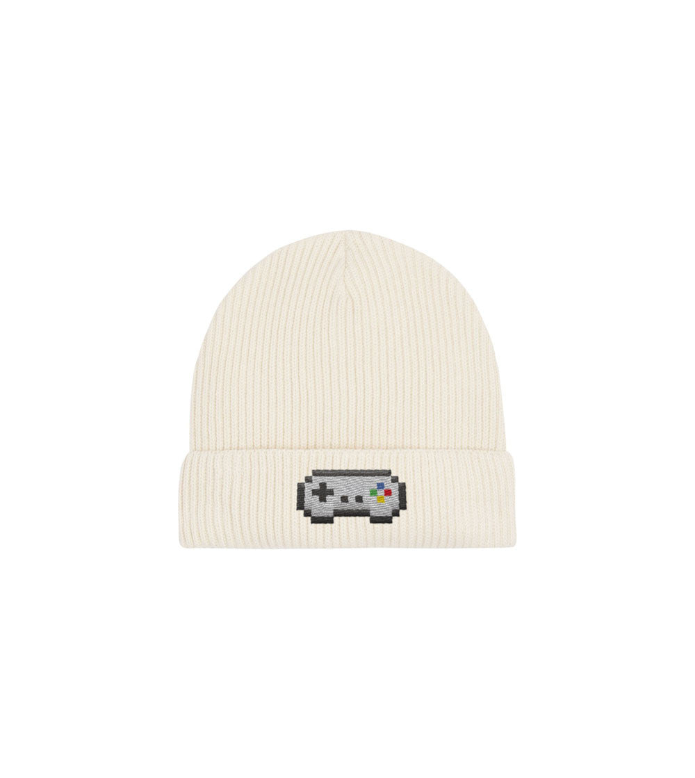 Juste Un T-shirt Bonnets Manette bonnet gris chiné brodé