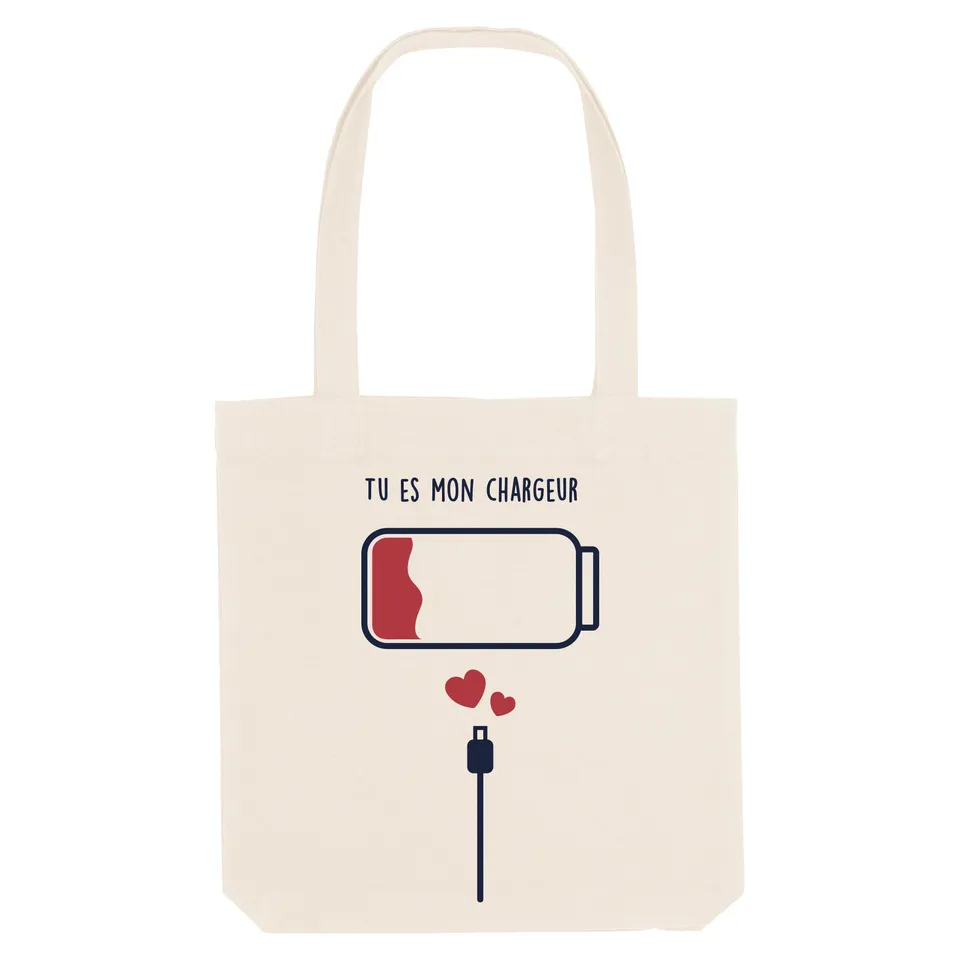 Juste Un T-shirt Tote Bags Tote Bag - Tu es mon chargeur tote bag
