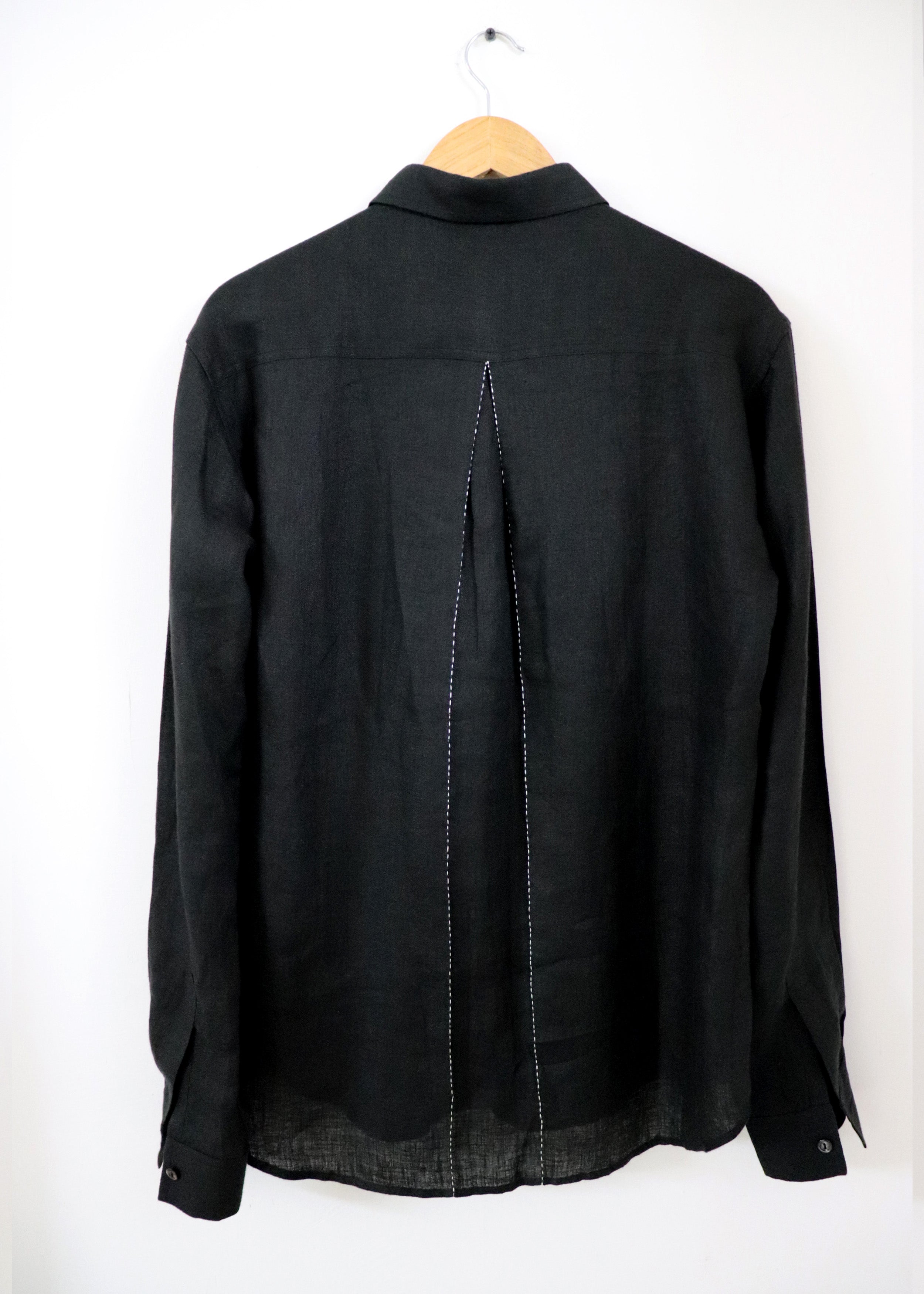COUNTRYMADE Shirts Lightning Shirt chemise noire en lin brodée