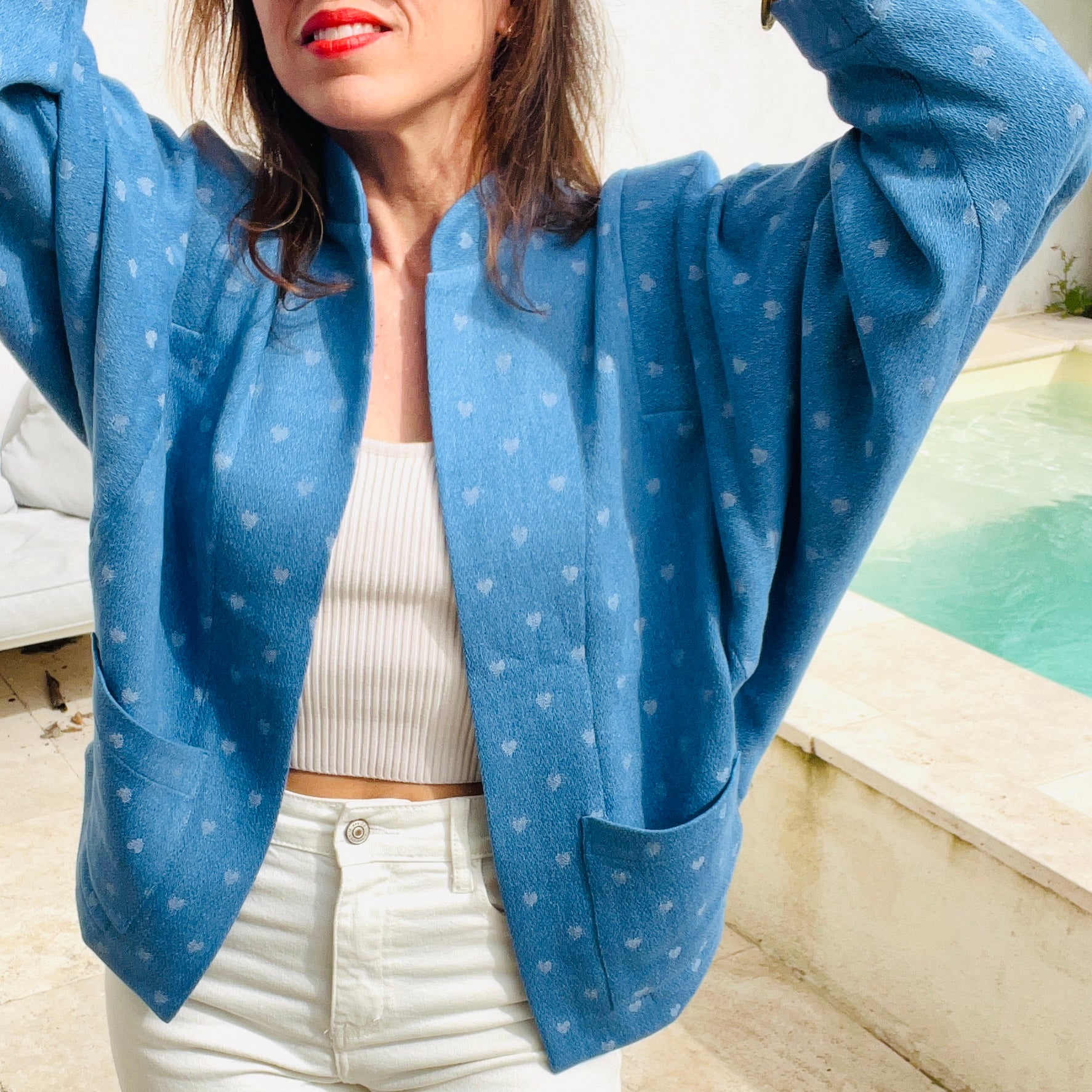 PANTRUCHE Vestes Veste PIA denim coeur veste chambray coton
