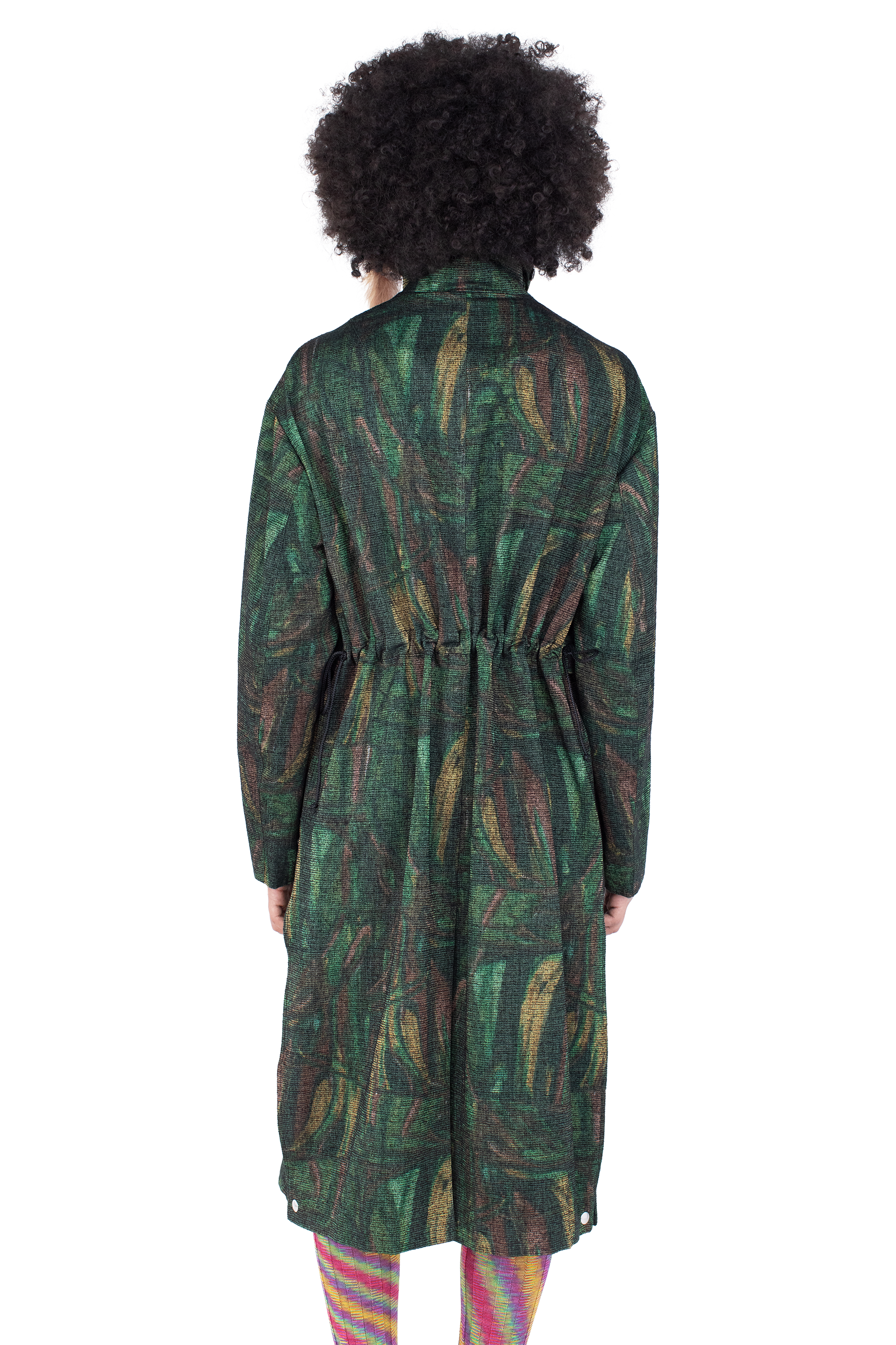 Kiko Kostadinov Outerwear OSPREY manteau imprimé plumes, taille réglable