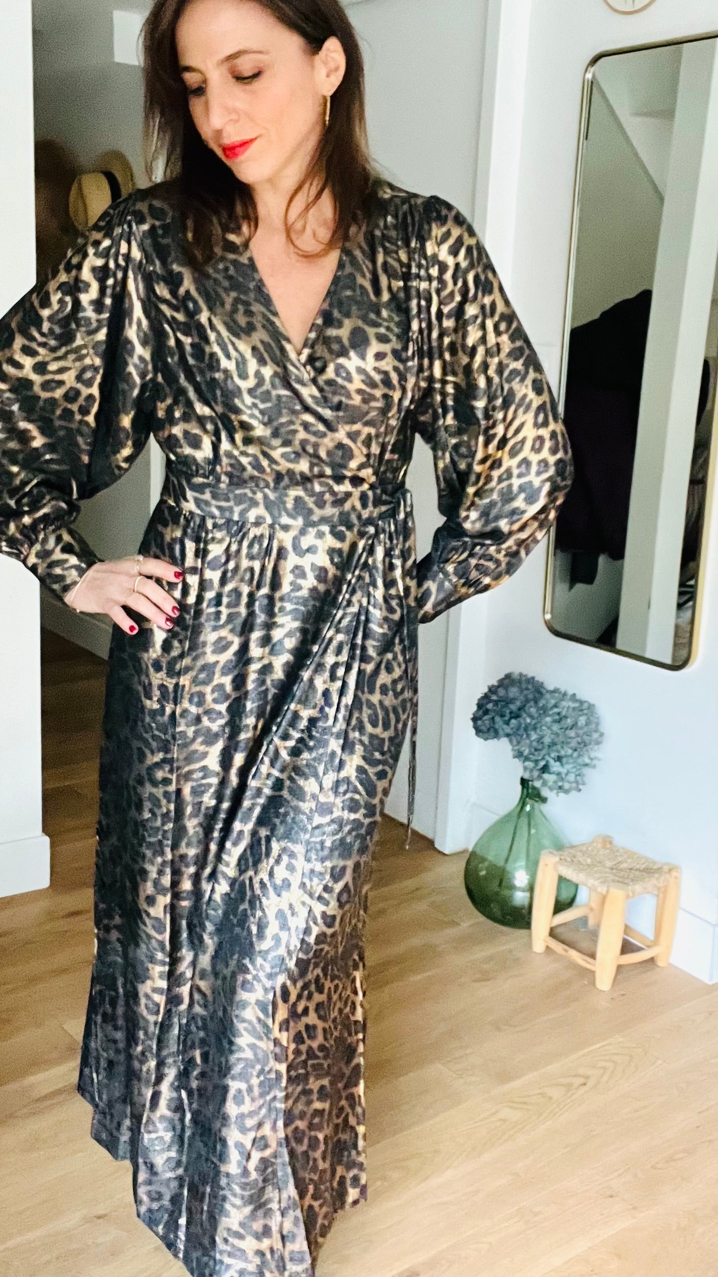 PANTRUCHE Robes Robe MINUIT léopard taille S/M portefeuille longue