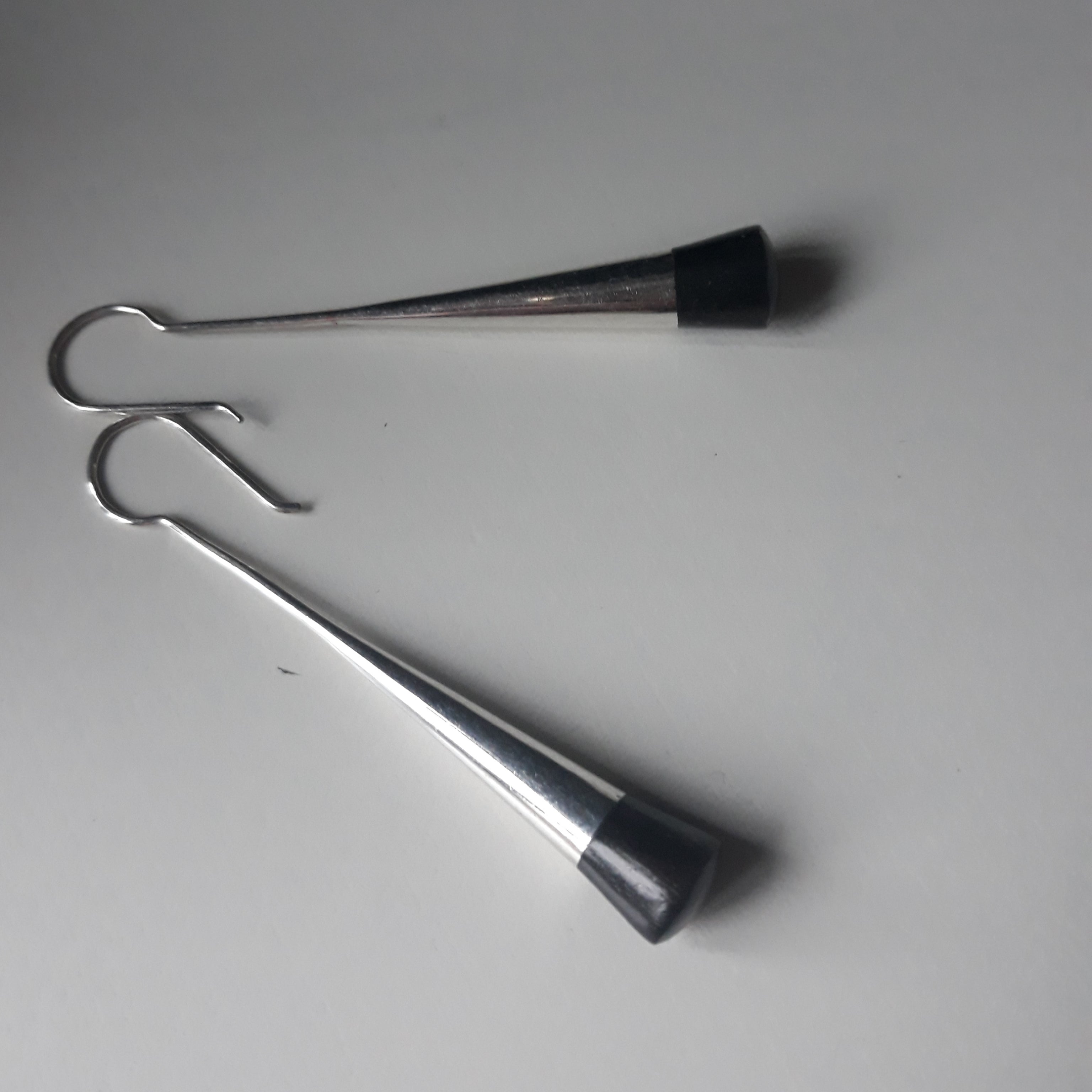 Sourire Multicolore Boucles d'oreilles touarègues longues ébène argent