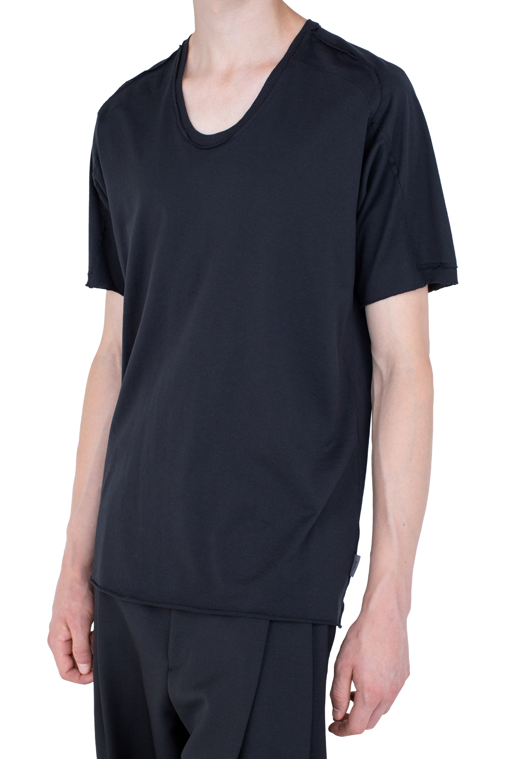 Kiko Kostadinov Tops ASTRO Short Sleeve Top top noir ajusté