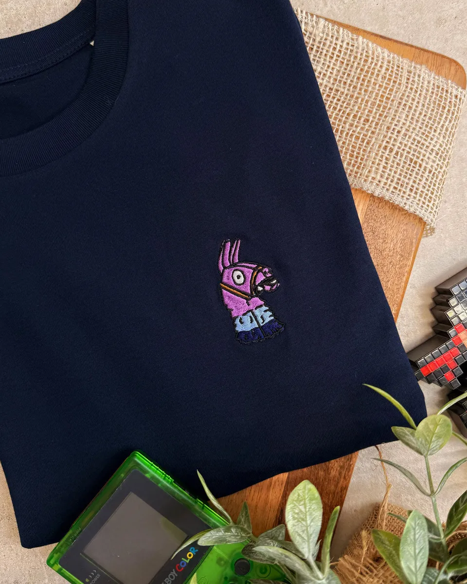 Juste Un T-shirt T-shirts Brodés Fortnite T-shirt brodé blanc coton bio