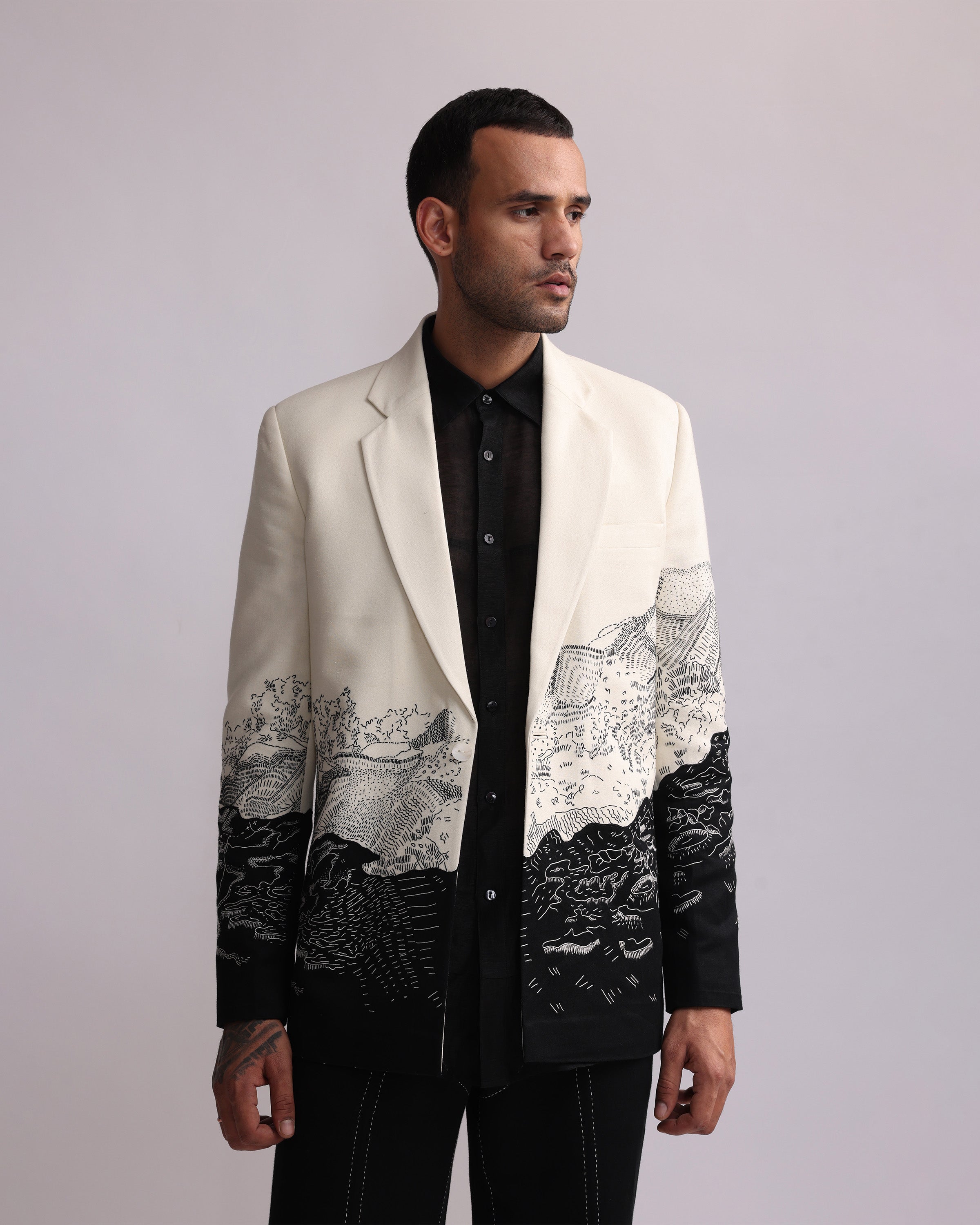 COUNTRYMADE Jackets NML LANDSCAPE SINGLE BREASTED BLAZER blazer brodé
