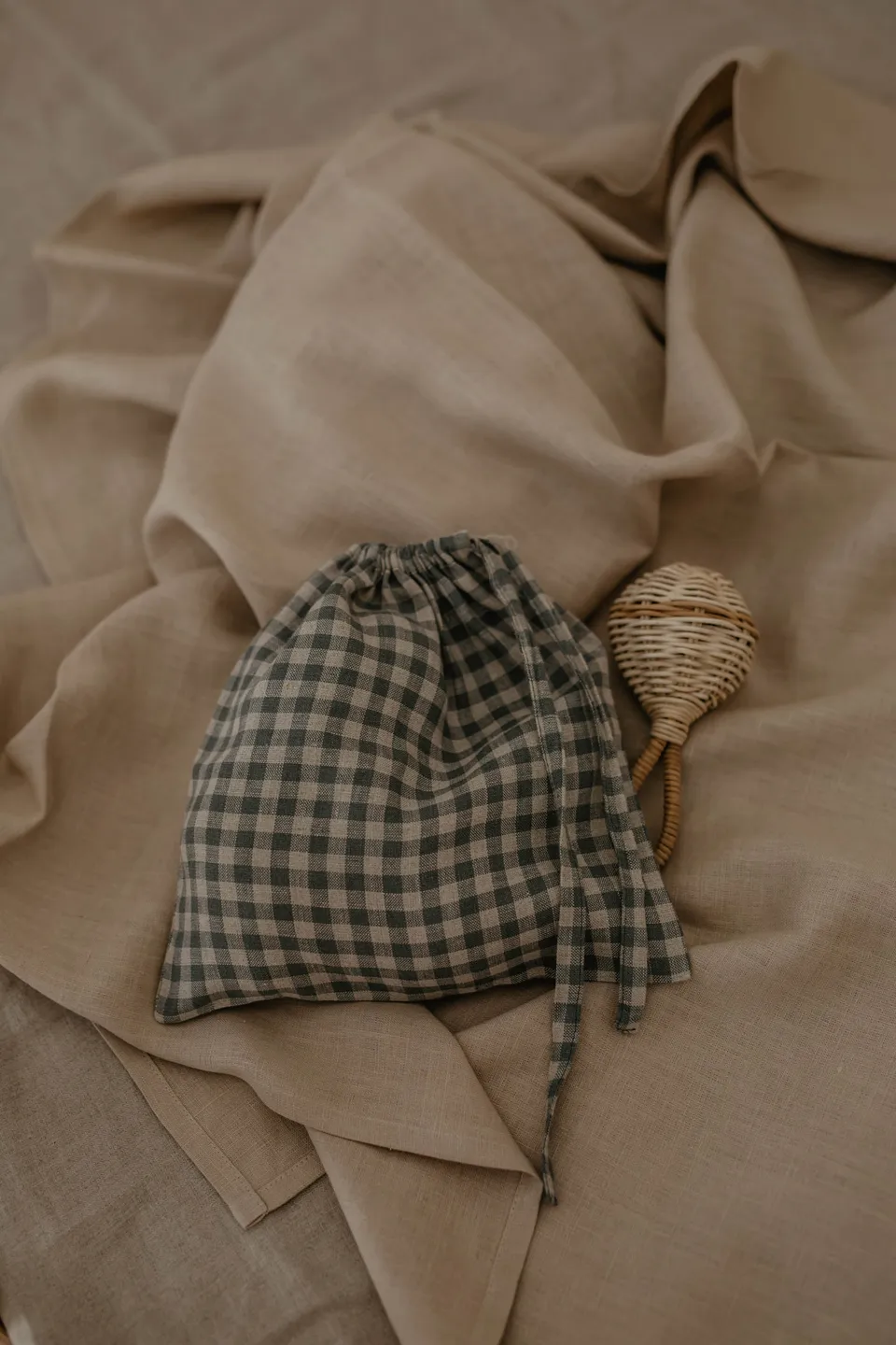 Laumė linen Home Edit Sac de rangement 25x25 cm en lin naturel