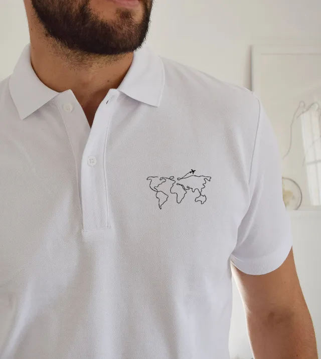 Juste Un T-shirt Polos Tours du Monde polo brodé