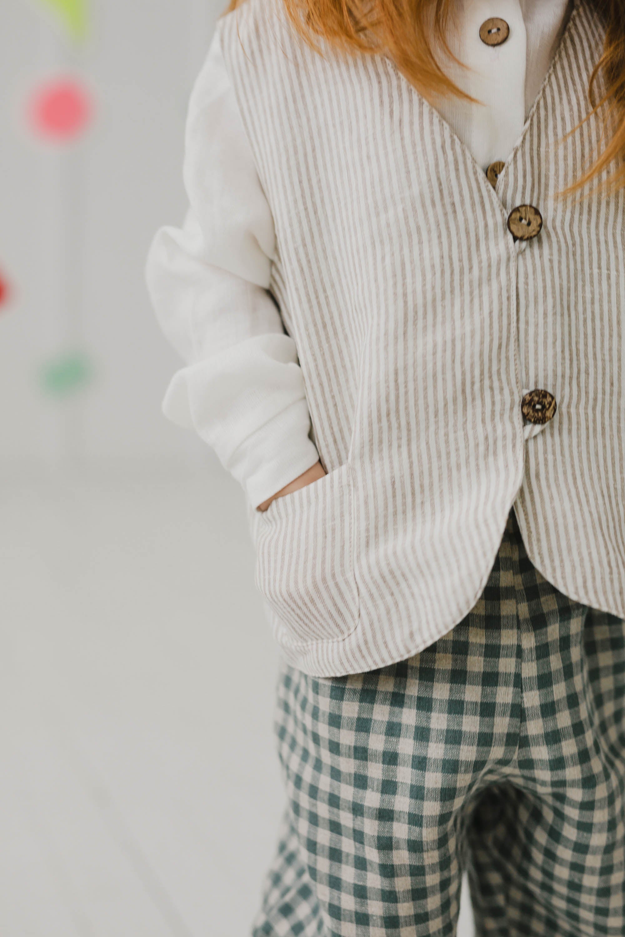 Laumė linen Kids Clothing KAUKAS gilet enfant en lin 100 %
