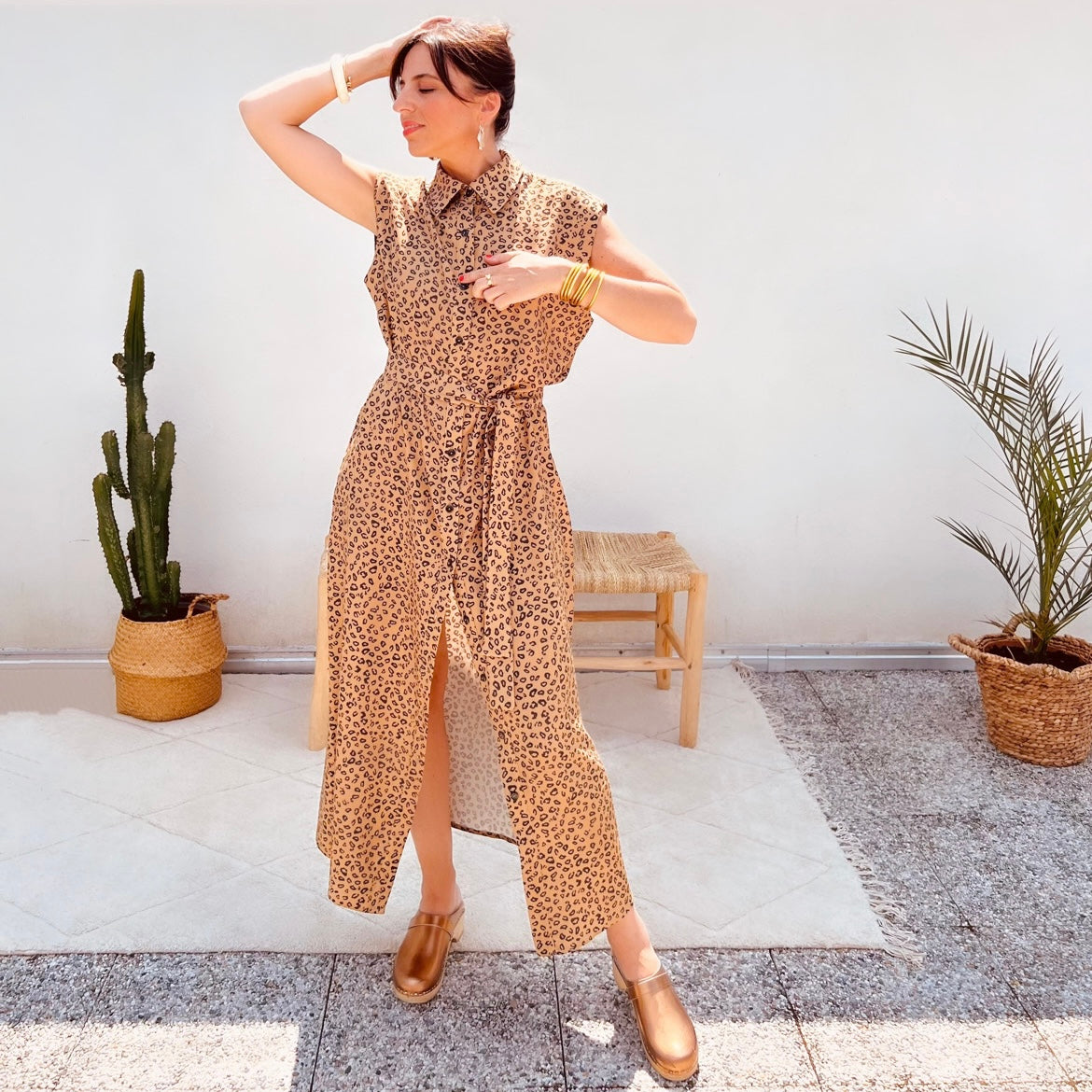 PANTRUCHE Robes PÉNÉLOPE robe longue léopard XS à L en viscose
