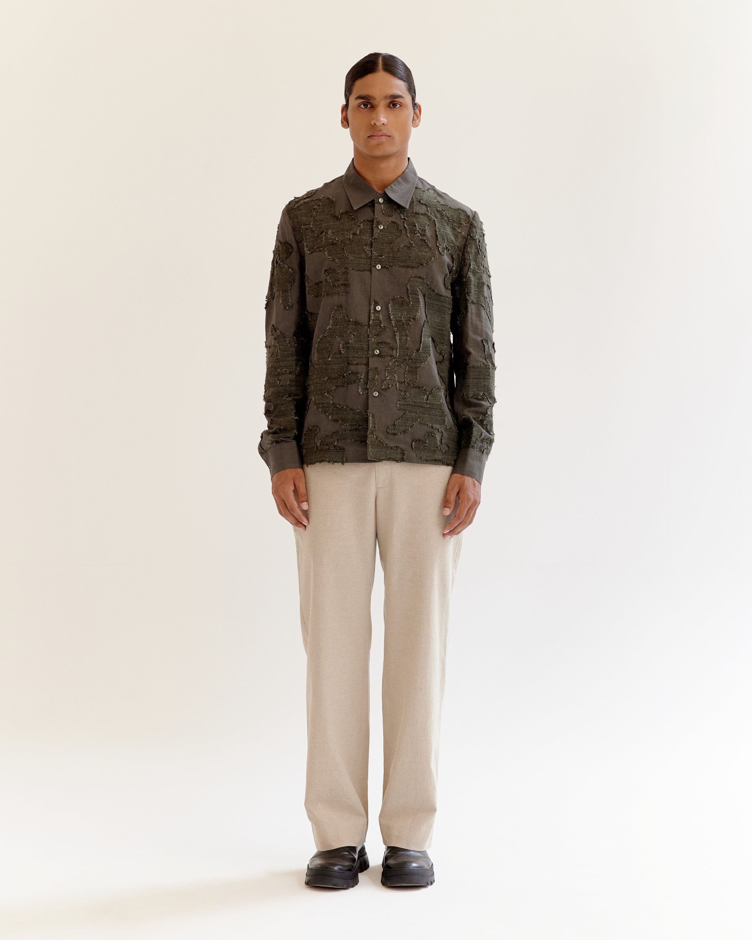 COUNTRYMADE Shirts Eroded Camo Overshirt surchemise lin soie eri