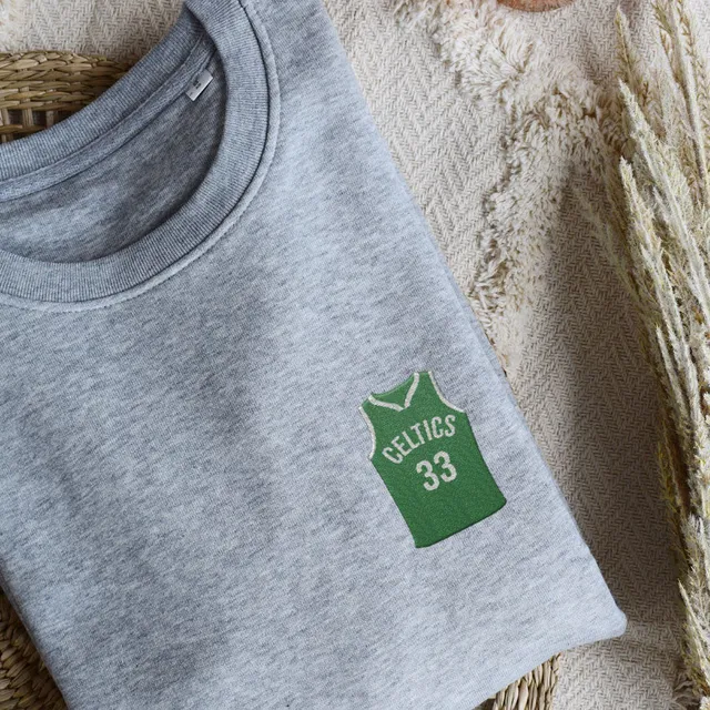 Juste Un T-shirt Sweats Brodés Celtics sweat gris chiné basket