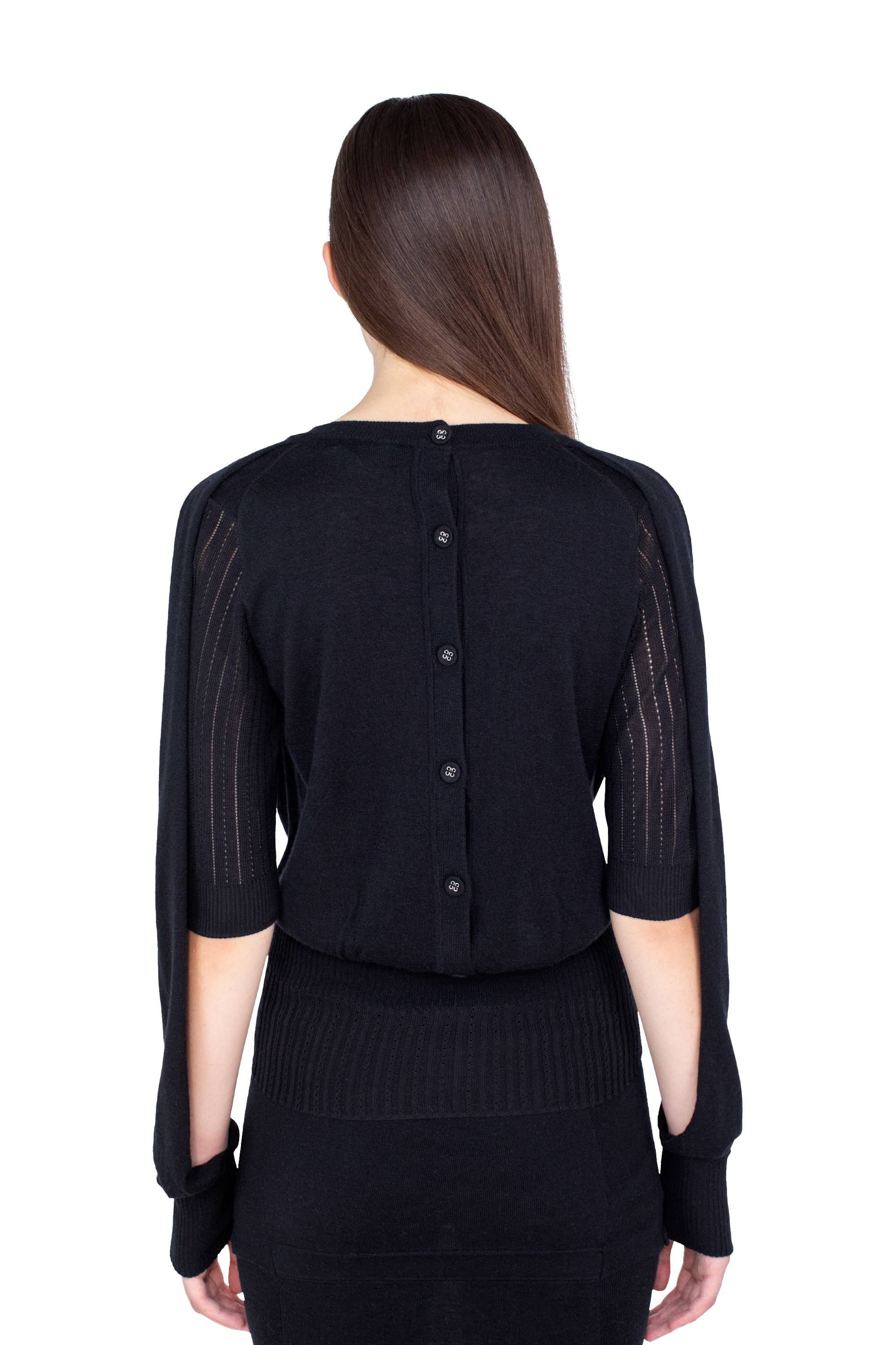 Kiko Kostadinov Knitwear CORELLA Double Sleeve Jumper pull noir Nebular