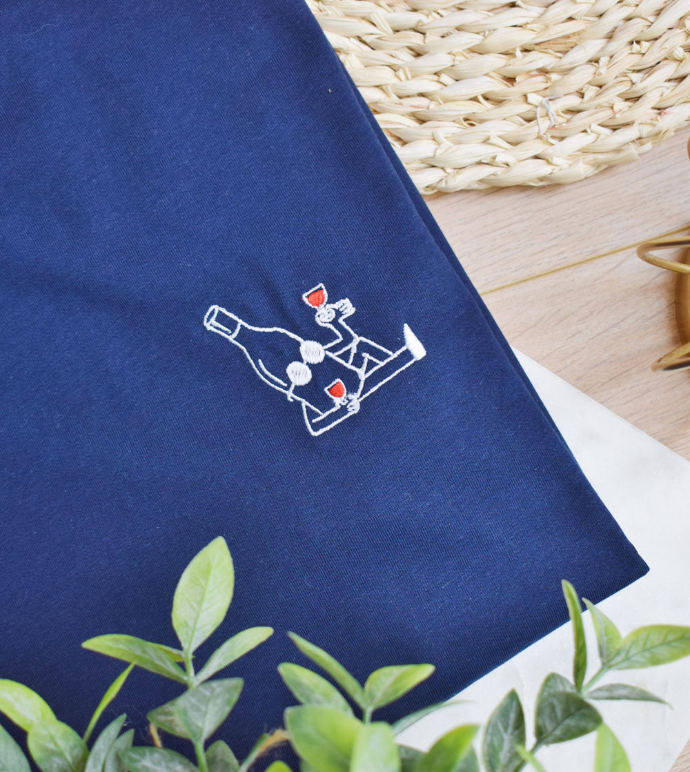 Juste Un T-shirt T-shirts Brodés Monsieur Vin t-shirt coton biologique