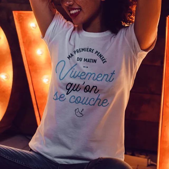 Juste Un T-shirt T-shirts Imprimés Ma première pensée du matin t-shirt imprimé femme