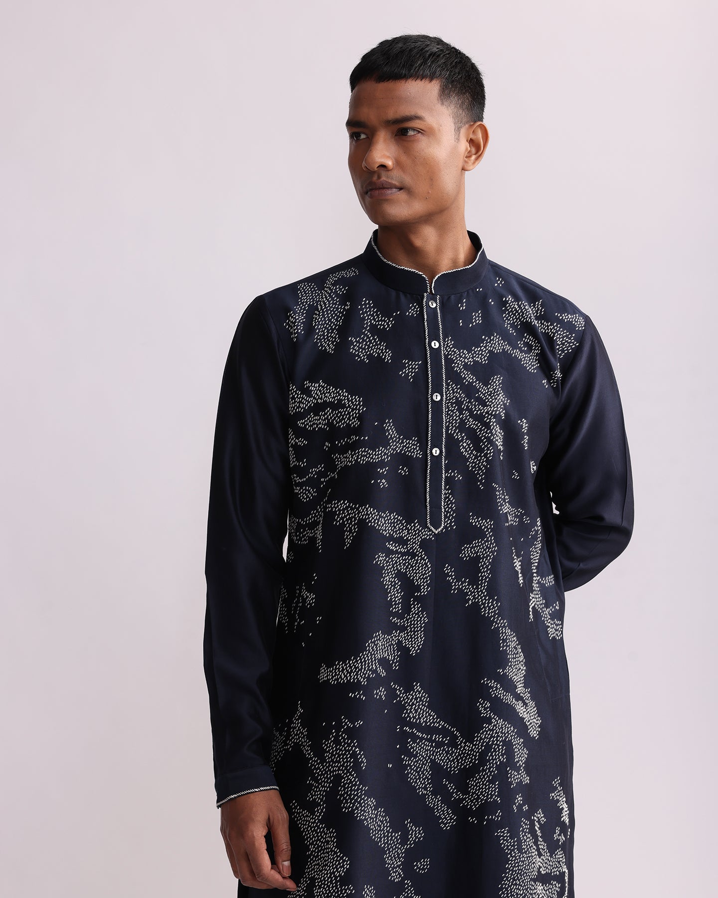COUNTRYMADE Kurtas Shadow Camo Hand Embroidered Kurta Set ensemble kurta brodé