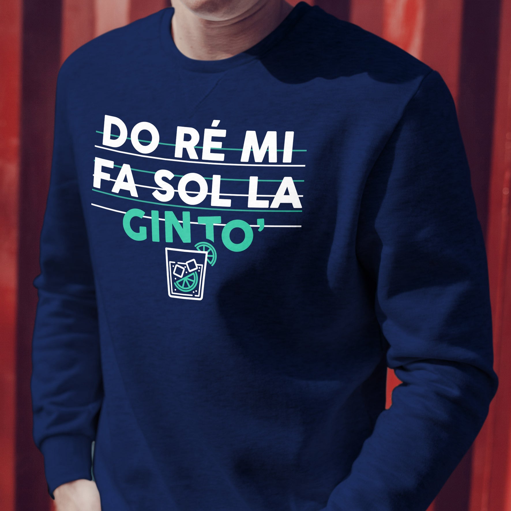 Juste Un T-shirt Sweats Imprimés Gin to sweat homme imprimé bleu marine