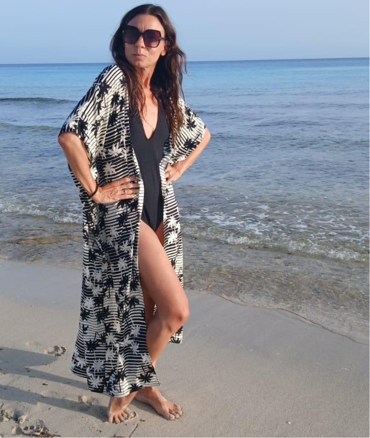 PANTRUCHE Kimonos PALMA kimono de plage noir taille unique en viscose