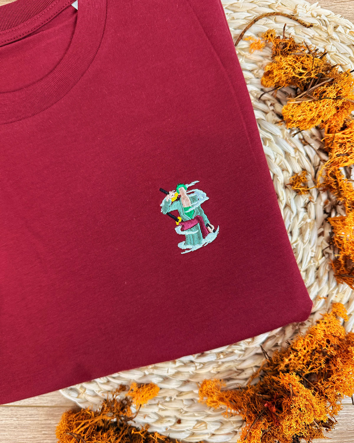 Juste Un T-shirt T-shirts Brodés Roronoa Zoro T-shirt coton bio