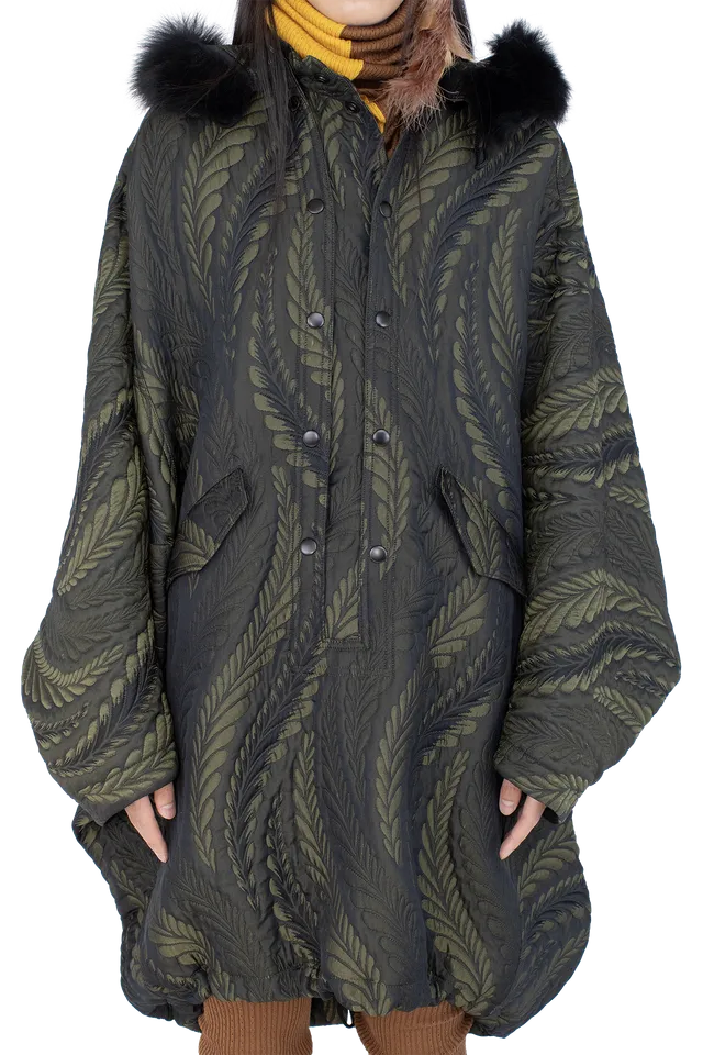 Kiko Kostadinov Outerwear BITTERN Hooded Poncho poncho Foliage Green à capuche