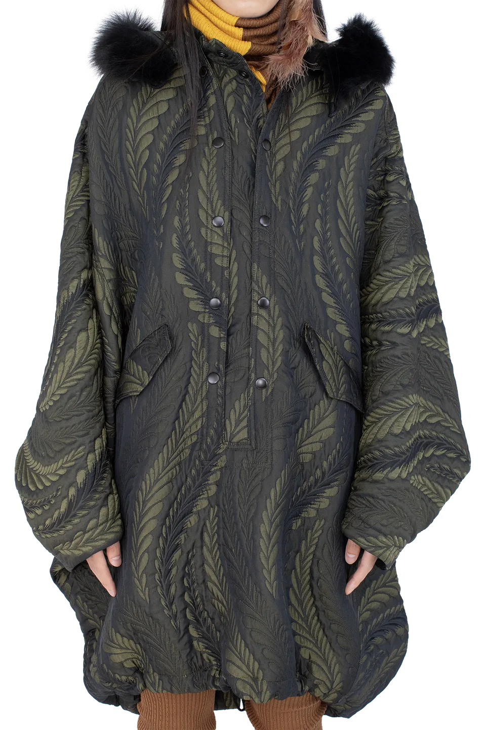 Kiko Kostadinov Outerwear BITTERN Hooded Poncho poncho Foliage Green à capuche