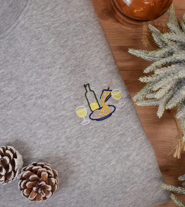 Juste Un T-shirt Sweats Brodés Raclette sweat brodé fromage