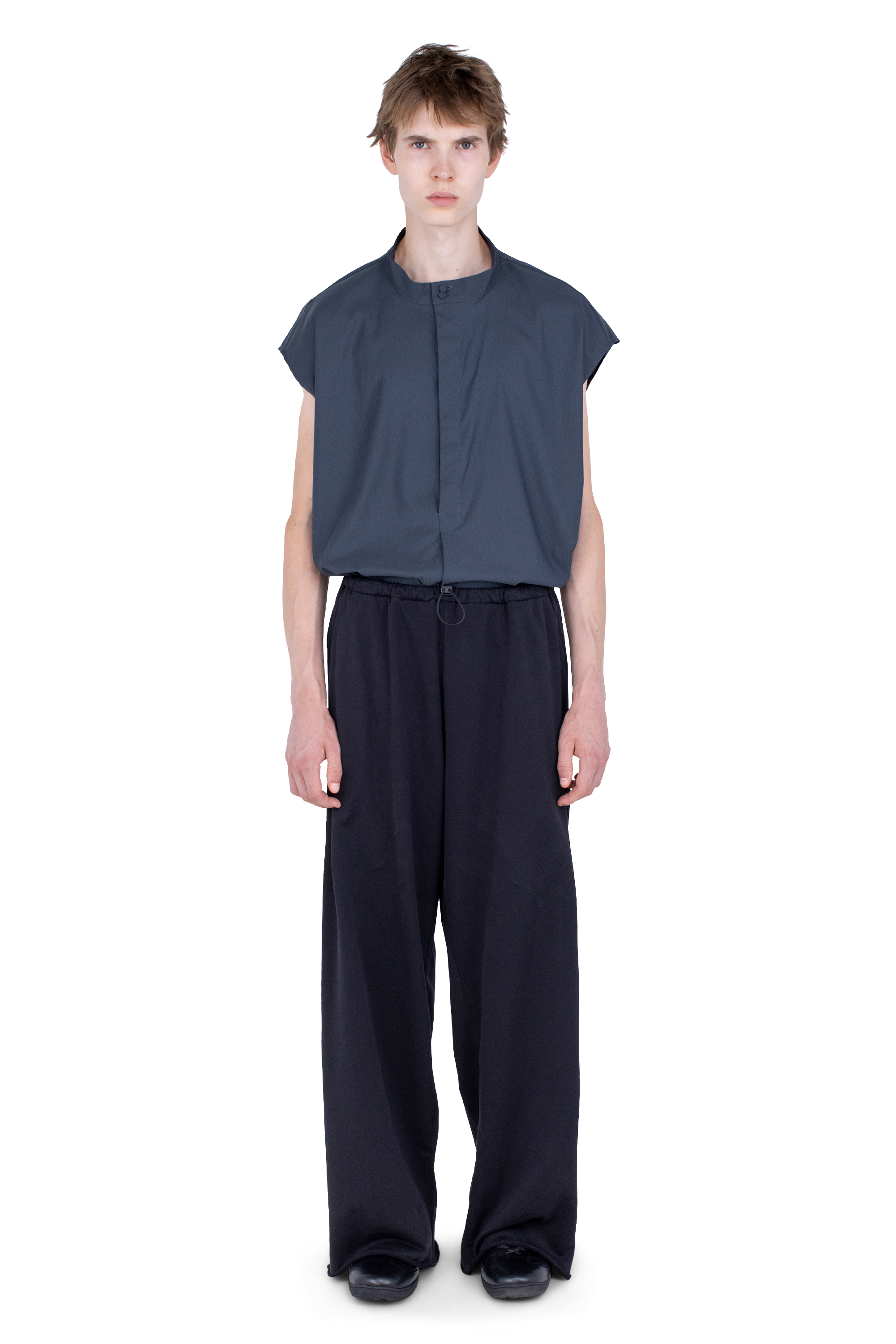 Kiko Kostadinov Bottoms VELEKA Wide Trousers pantalon large Charcoal coton bio