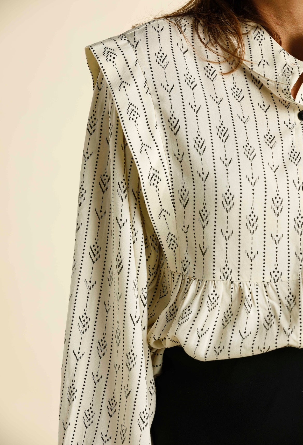 PANTRUCHE Chemises Blouse NINA Ethnique blouse crème viscose