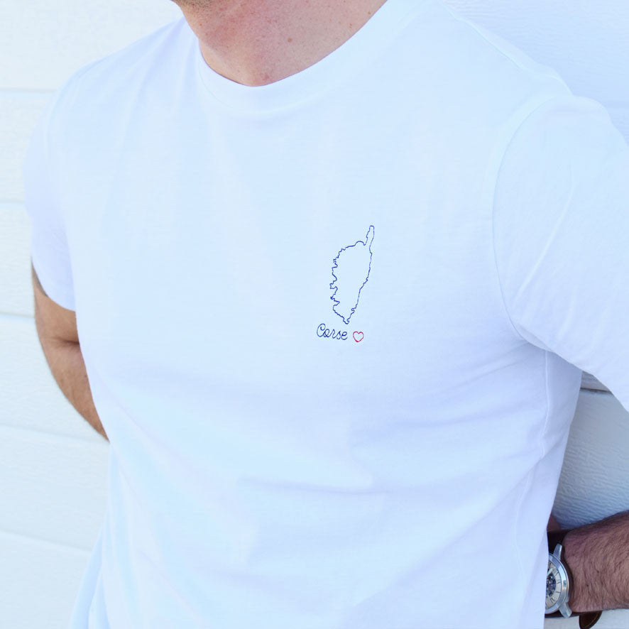 Juste Un T-shirt T-shirts Brodés Corse t-shirt brodé bleu marine