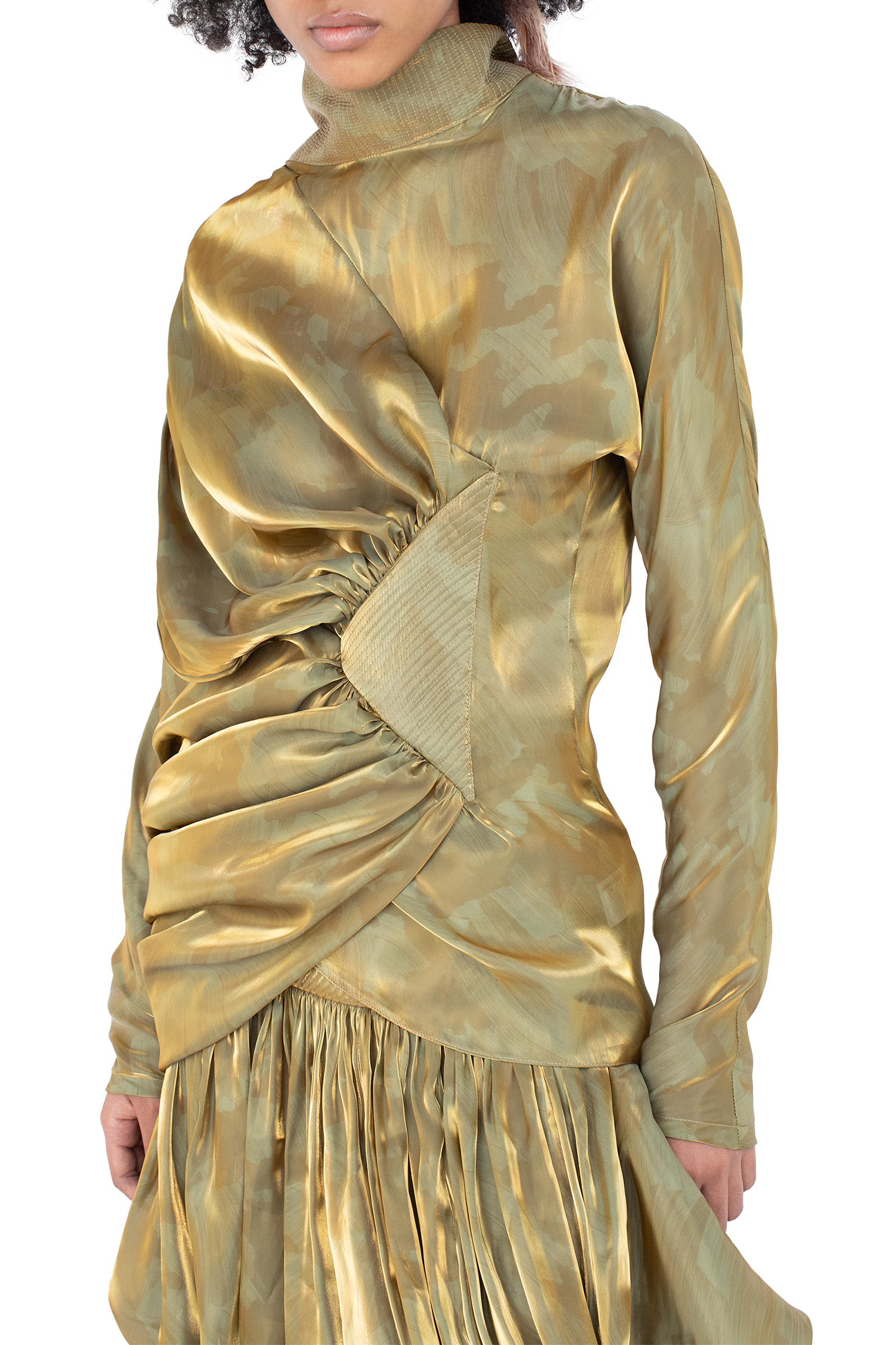 Kiko Kostadinov Tops JACANA Blouse blouse Gold Brush satin métallisé