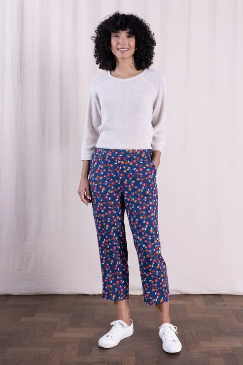 Sourire Multicolore Pantalons pantalon imprimé pansy 3/4 viscose Liva