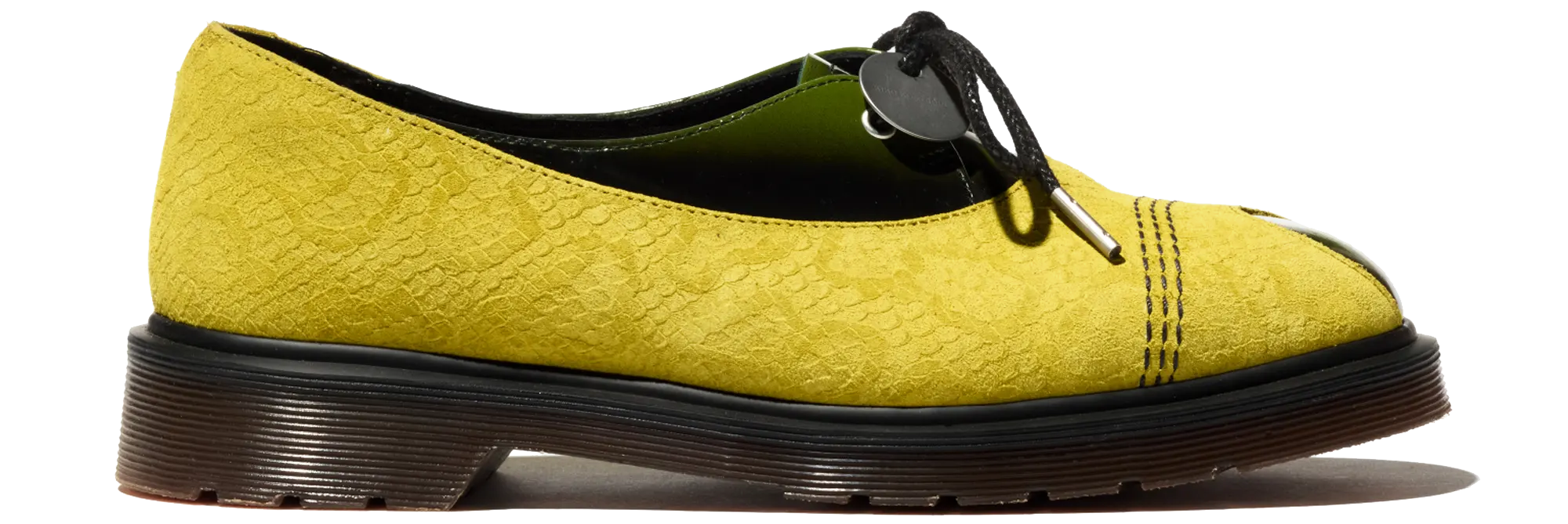 Kiko Kostadinov x Dr. Martens TOE BOX Shoe chaussures Moss Green en daim et cuir