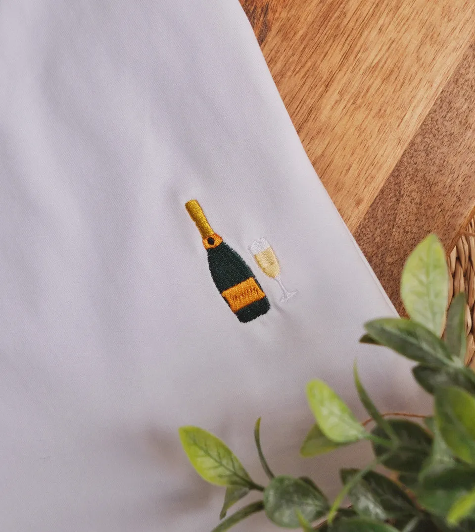 Juste Un T-shirt T-shirts Brodés T-shirt Brodé Destockage Champagne coton bio
