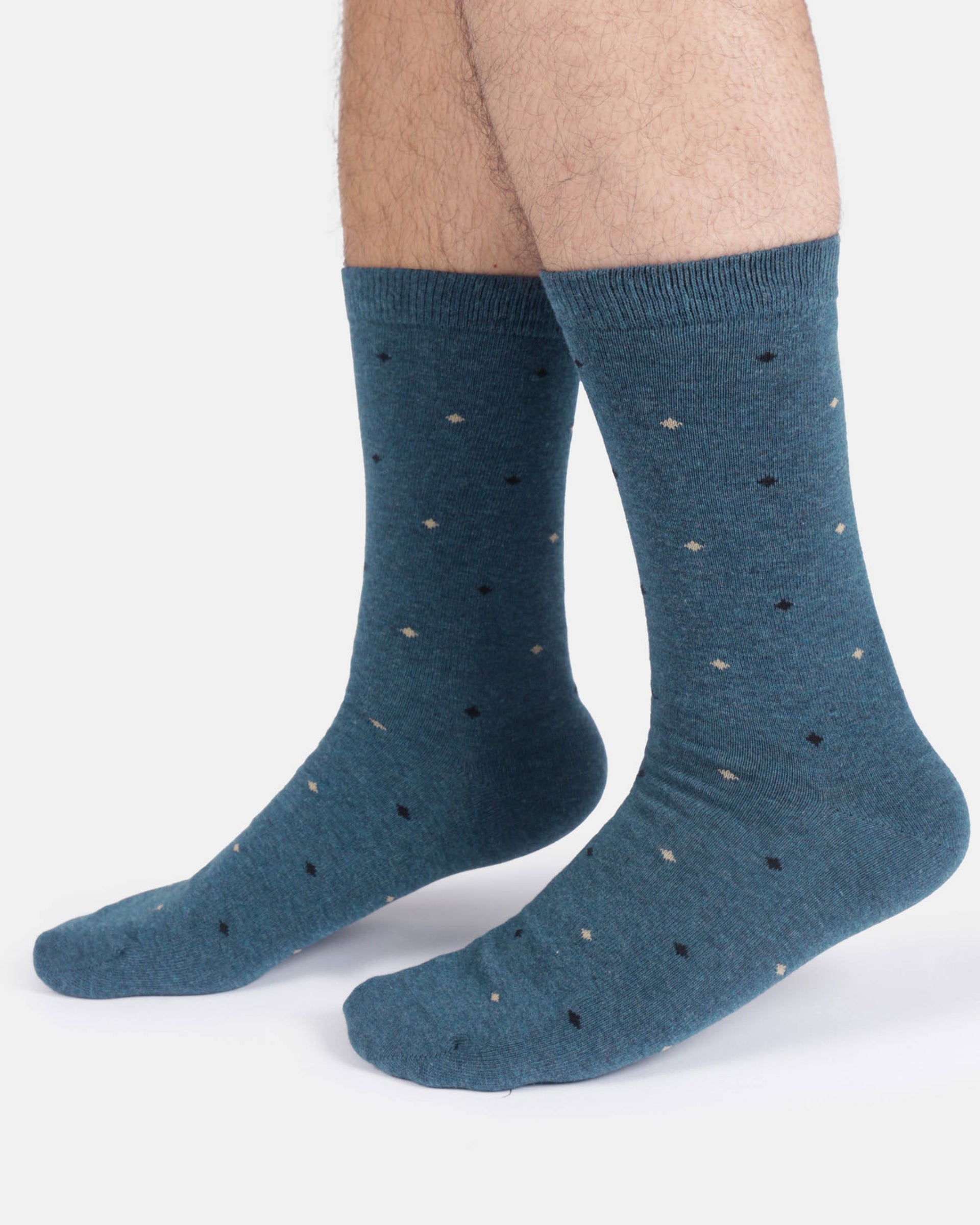 Thought Chaussettes homme Chaussettes losanges coton bio bleu