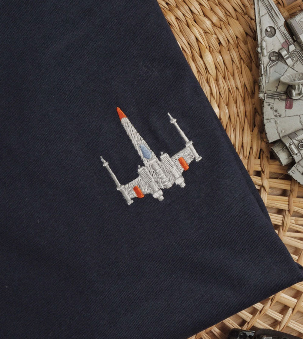 Juste Un T-shirt T-shirts Brodés X-Wing t-shirt brodé S blanc coton bio