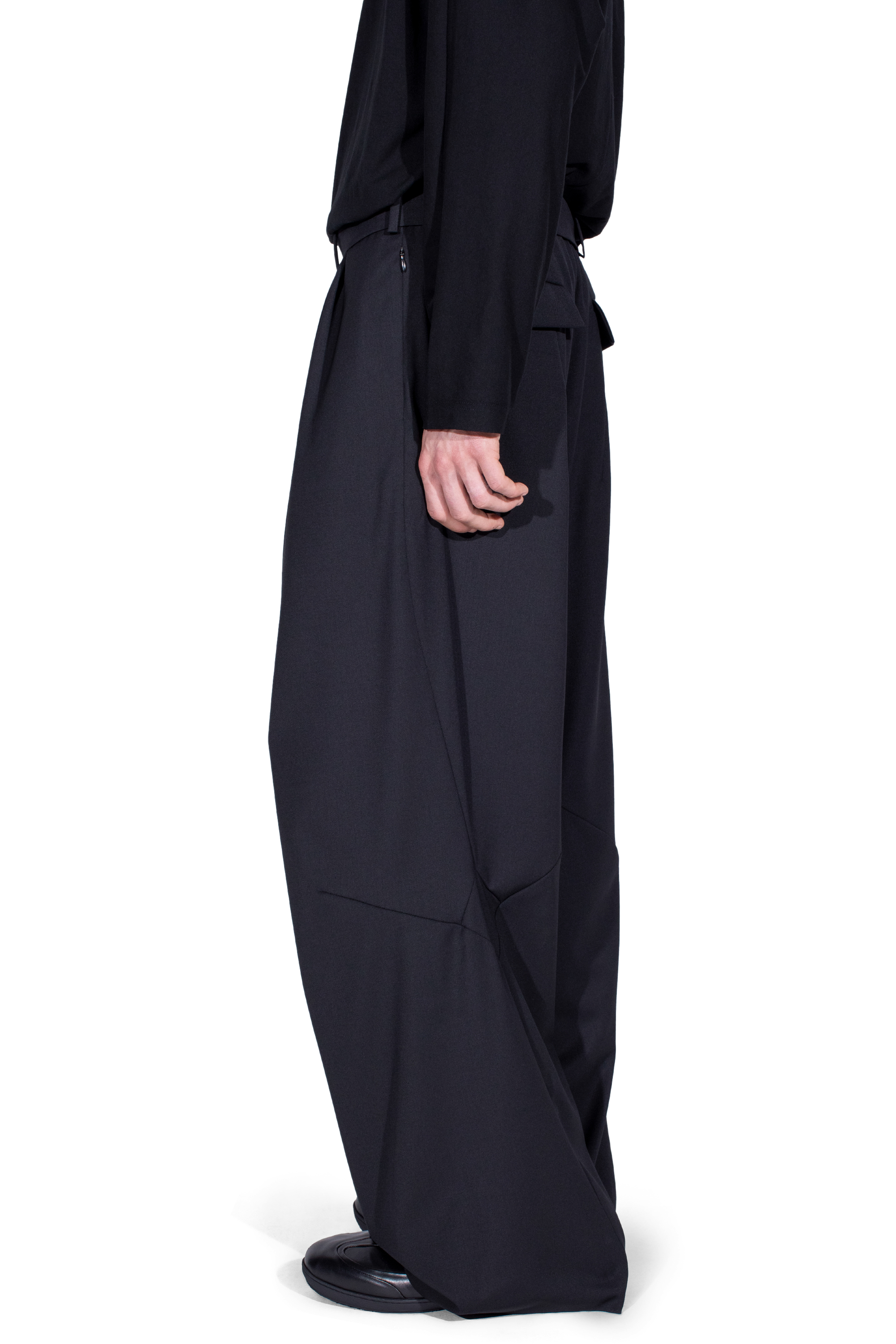 Kiko Kostadinov Bottoms HELMOND Trousers pantalon noir laine ample