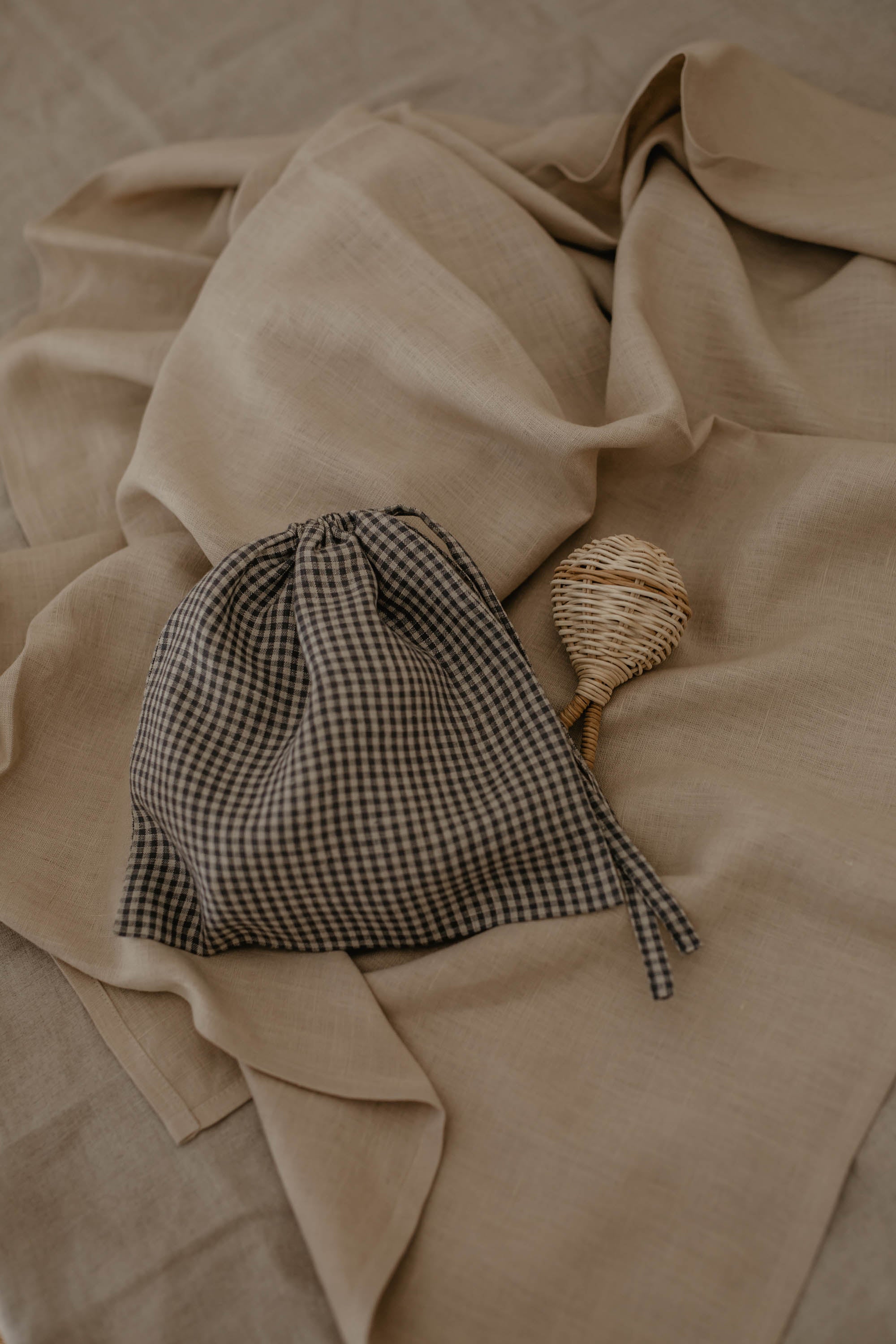 Laumė linen Home Edit Lot de 4 sacs de rangement en lin
