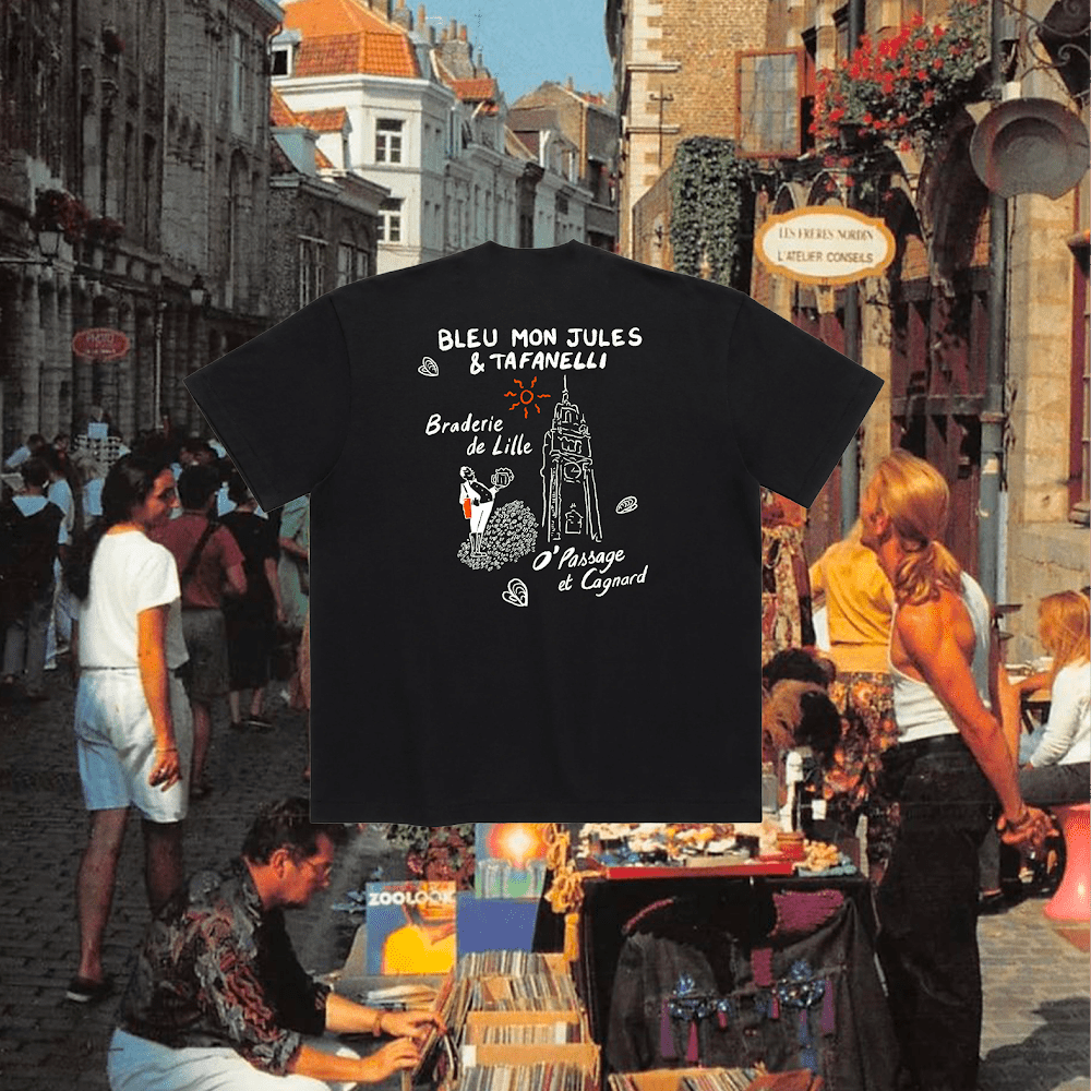 TAFANELLI T-Shirts LE BRADEUR t-shirt noir Braderie de Lille
