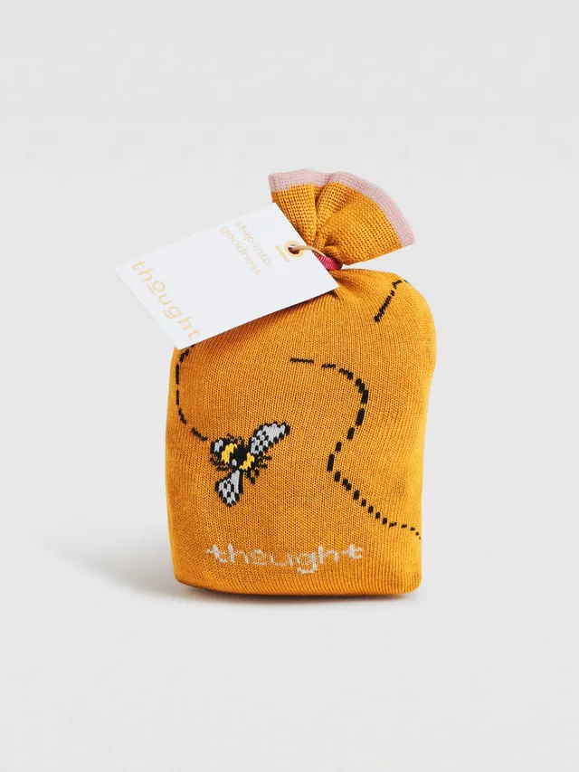 Sourire Multicolore Chaussettes femme Pochette abeilles 2 paires coton bio