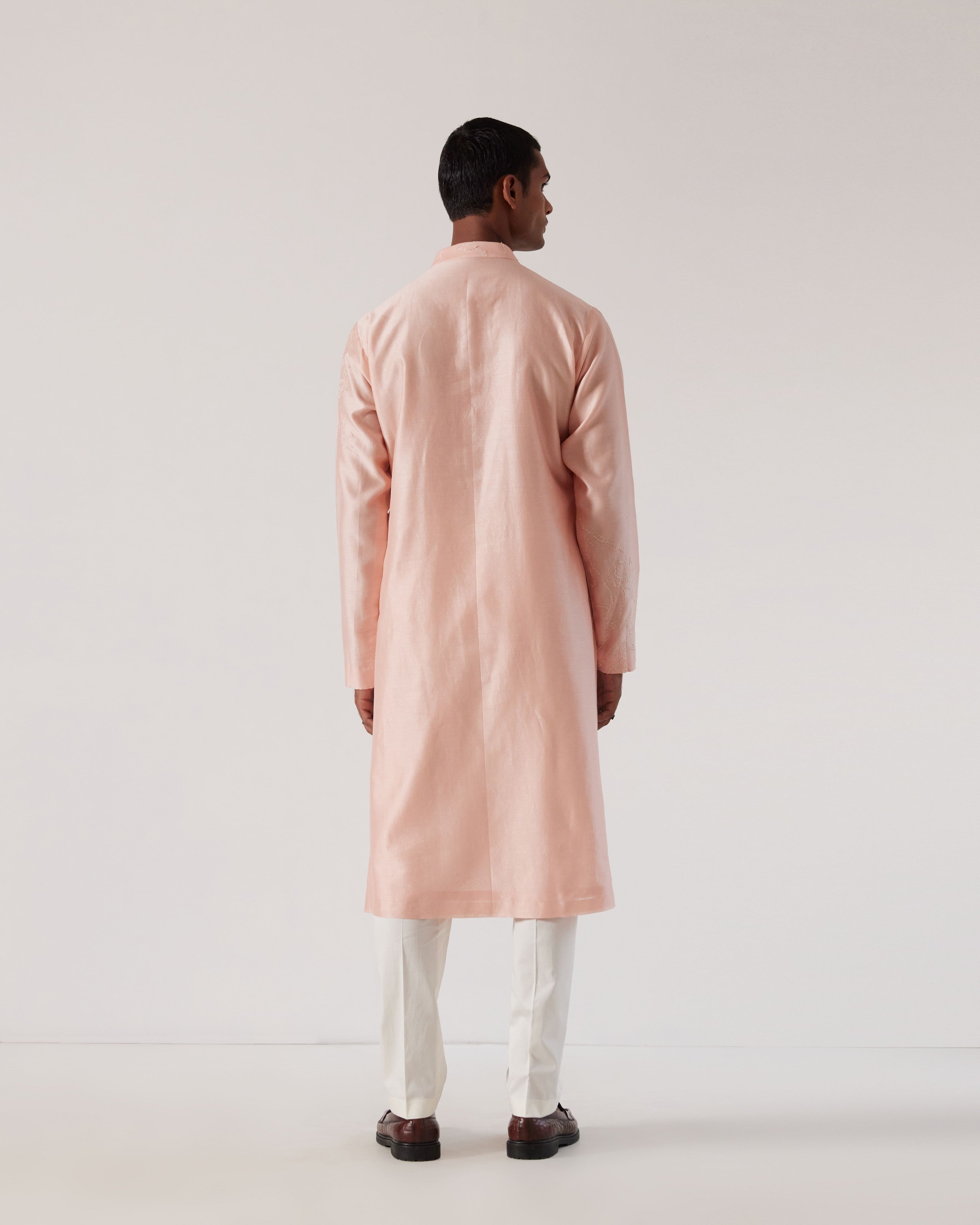 COUNTRYMADE Kurtas Black Hole Self Kurta Set rose