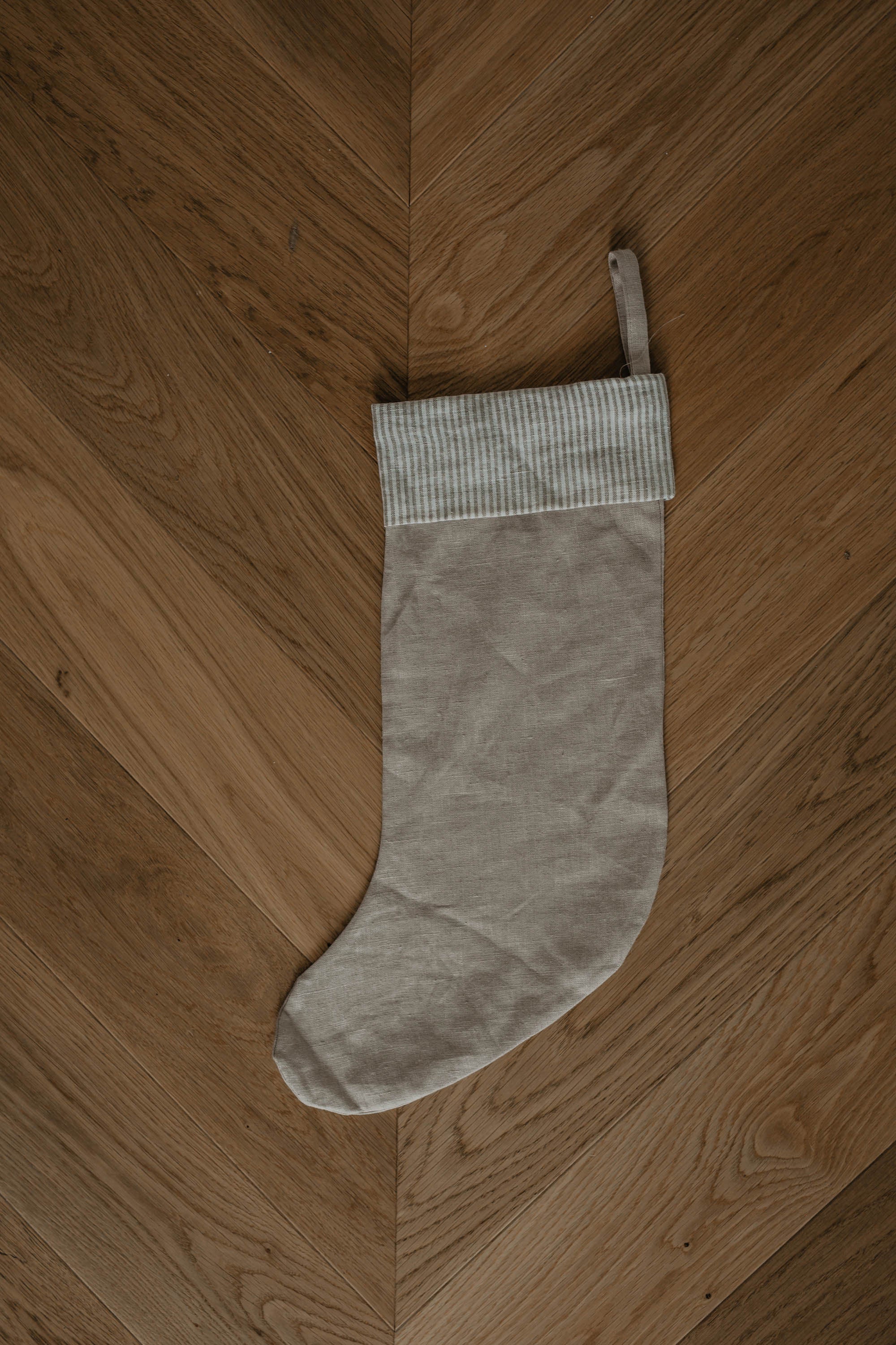 Laumë linen Christmas Linen bas de Noël Oatmeal en lin