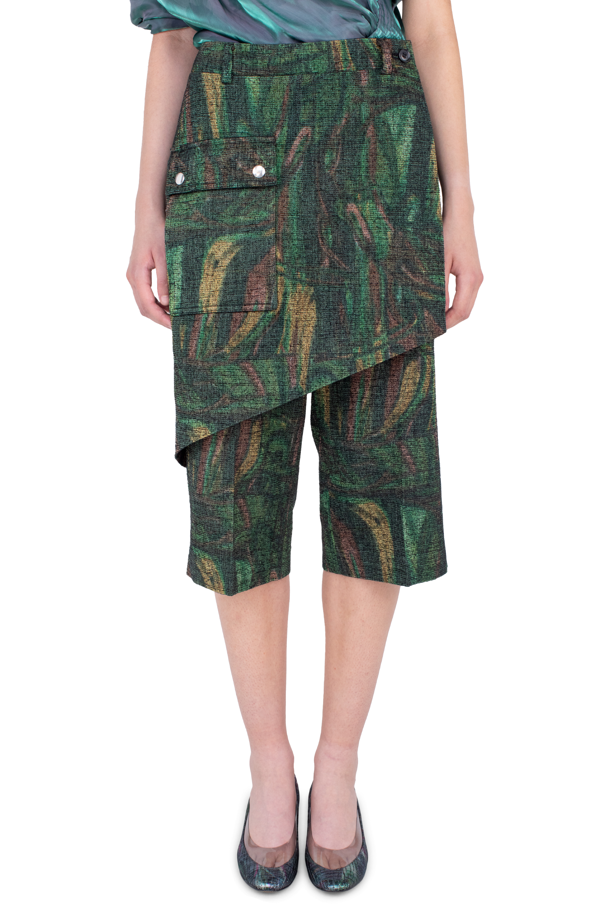 Kiko Kostadinov Bottoms LINNET Wrap Culottes jupe-culotte Forest Print