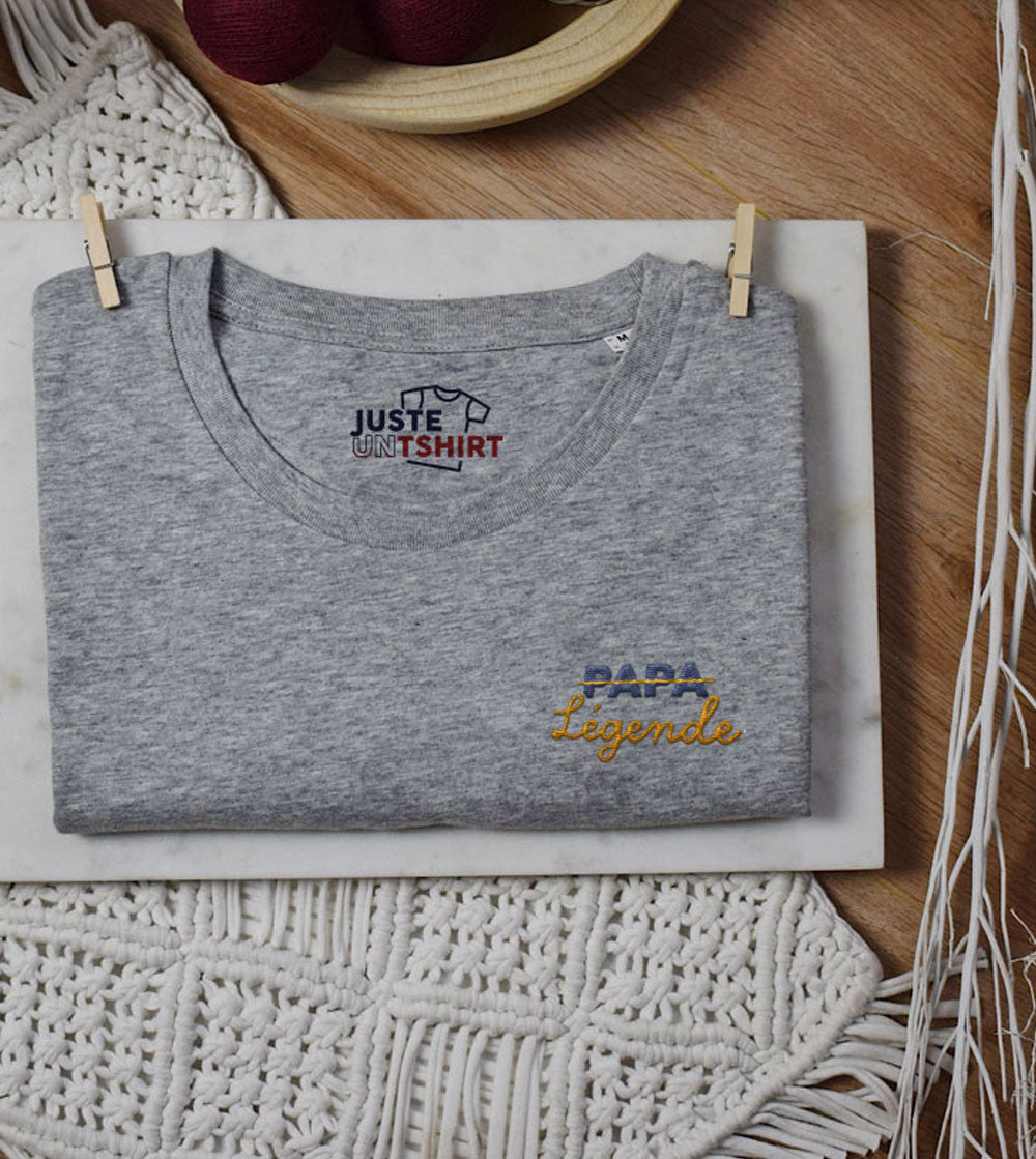 Juste Un T-shirt T-shirts Brodés Papa légende t-shirt brodé