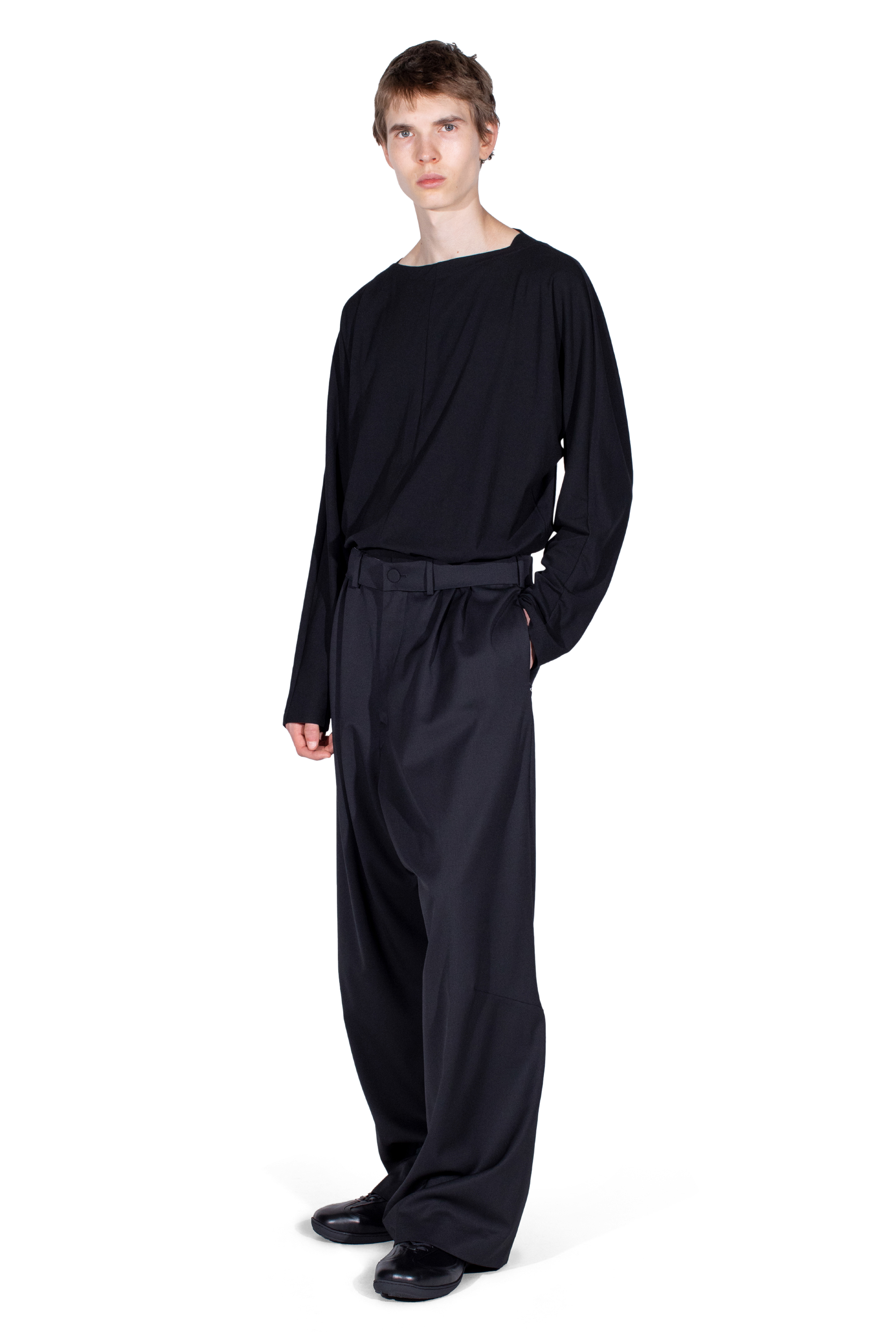 Kiko Kostadinov Bottoms HELMOND Trousers pantalon noir laine ample