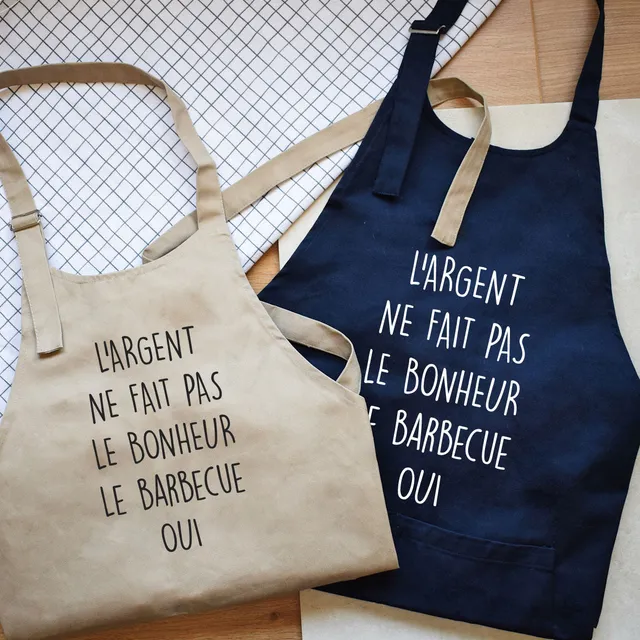 Juste Un T-shirt Tabliers Tablier L'argent ne fait pas le bonheur bleu marine