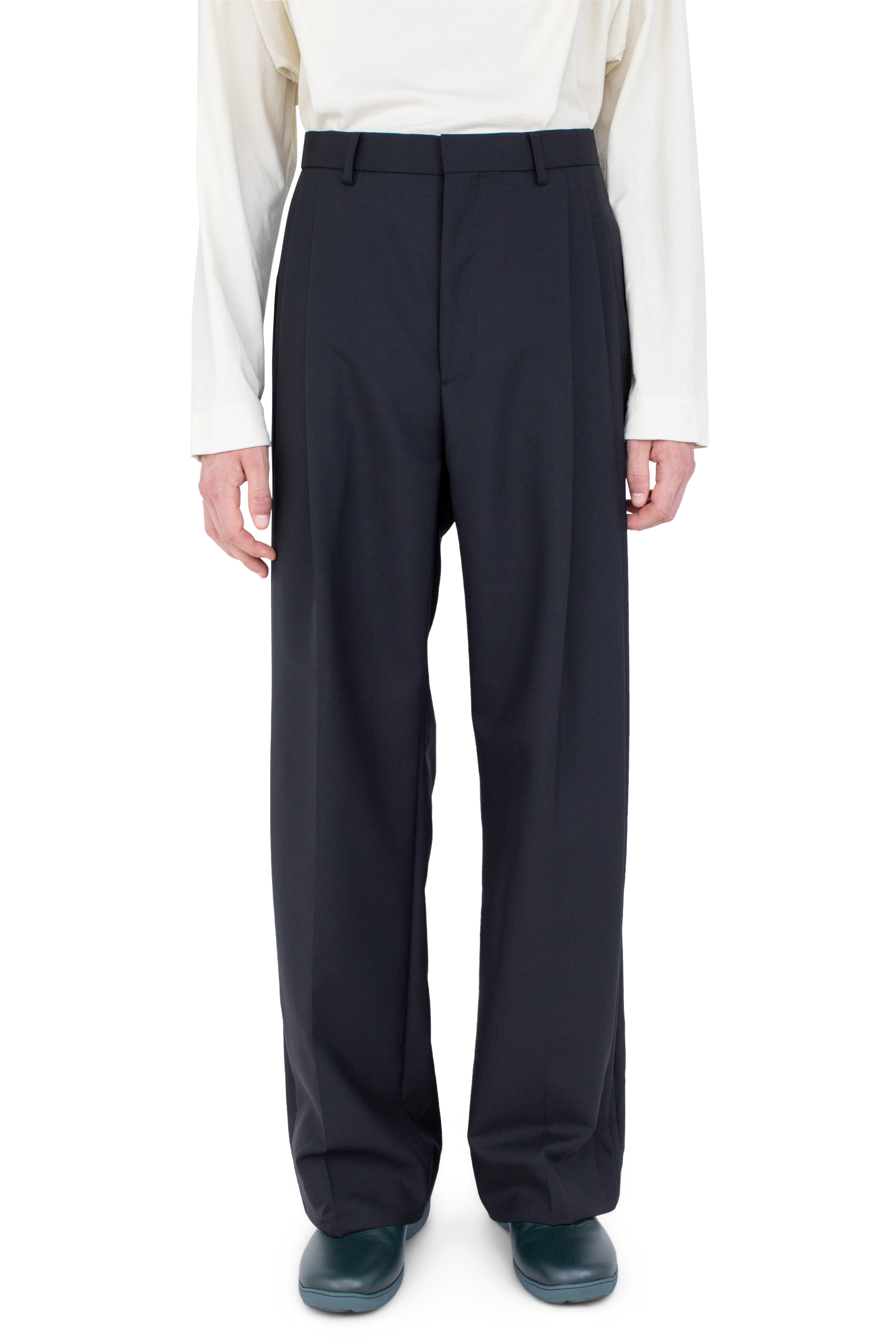 Kiko Kostadinov Bottoms VAALS Tailored Trousers Space Black 44 laine mohair