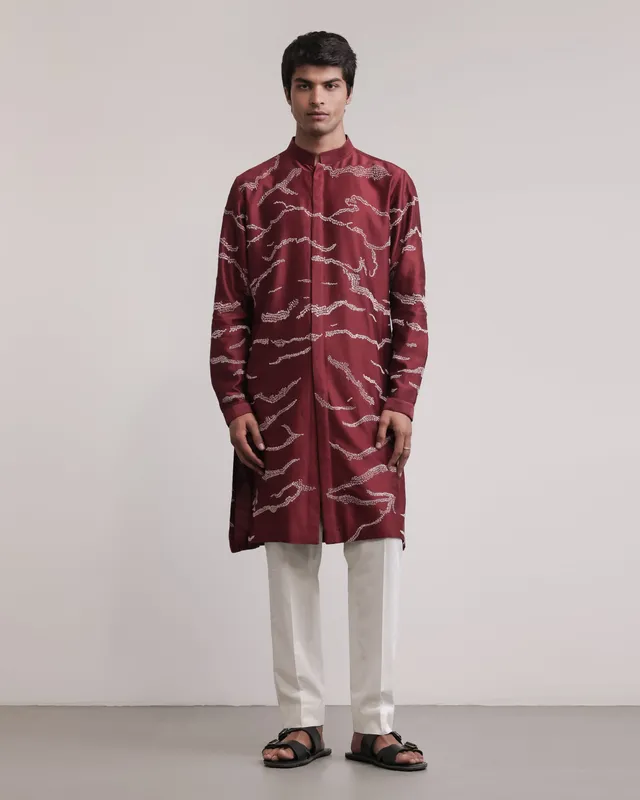 COUNTRYMADE Kurtas Trail Marker All Over Kurta Set ensemble kurta en soie